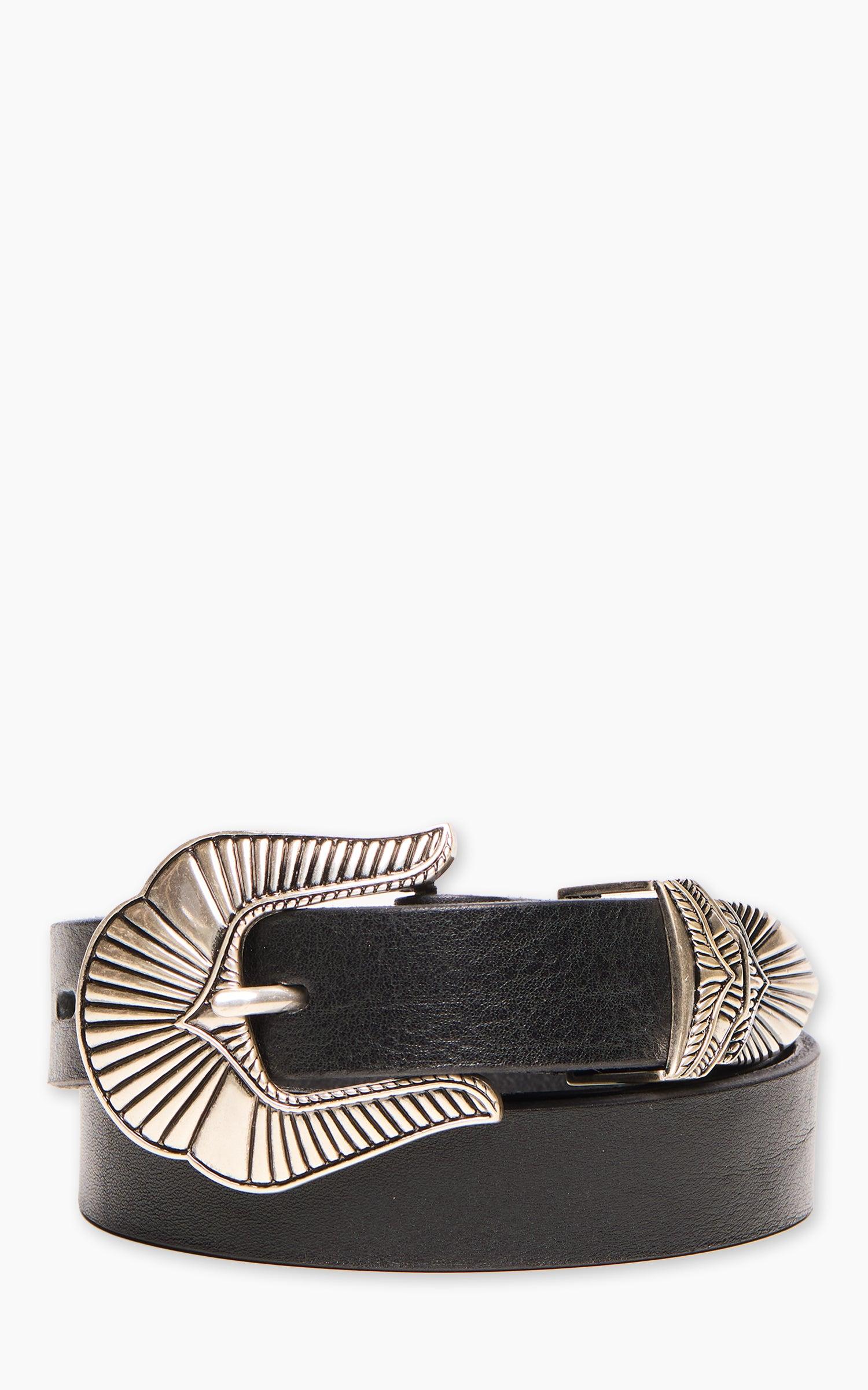 Western Belt Leather Zamac Buckle Black
