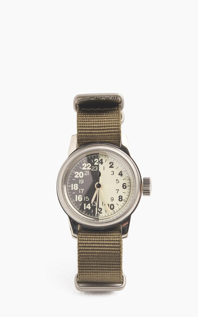 A-17 Vintage Military Watch Green Nylon Strap Night & Day