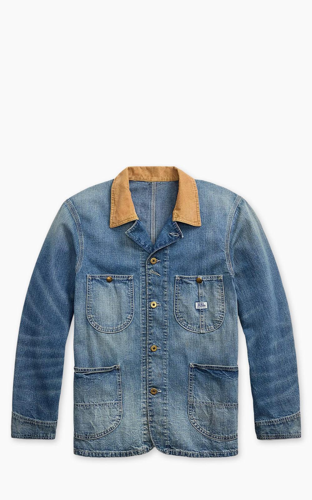 Stockton Corduroy-Collar Indigo Denim Jacket Wrightsville Wash