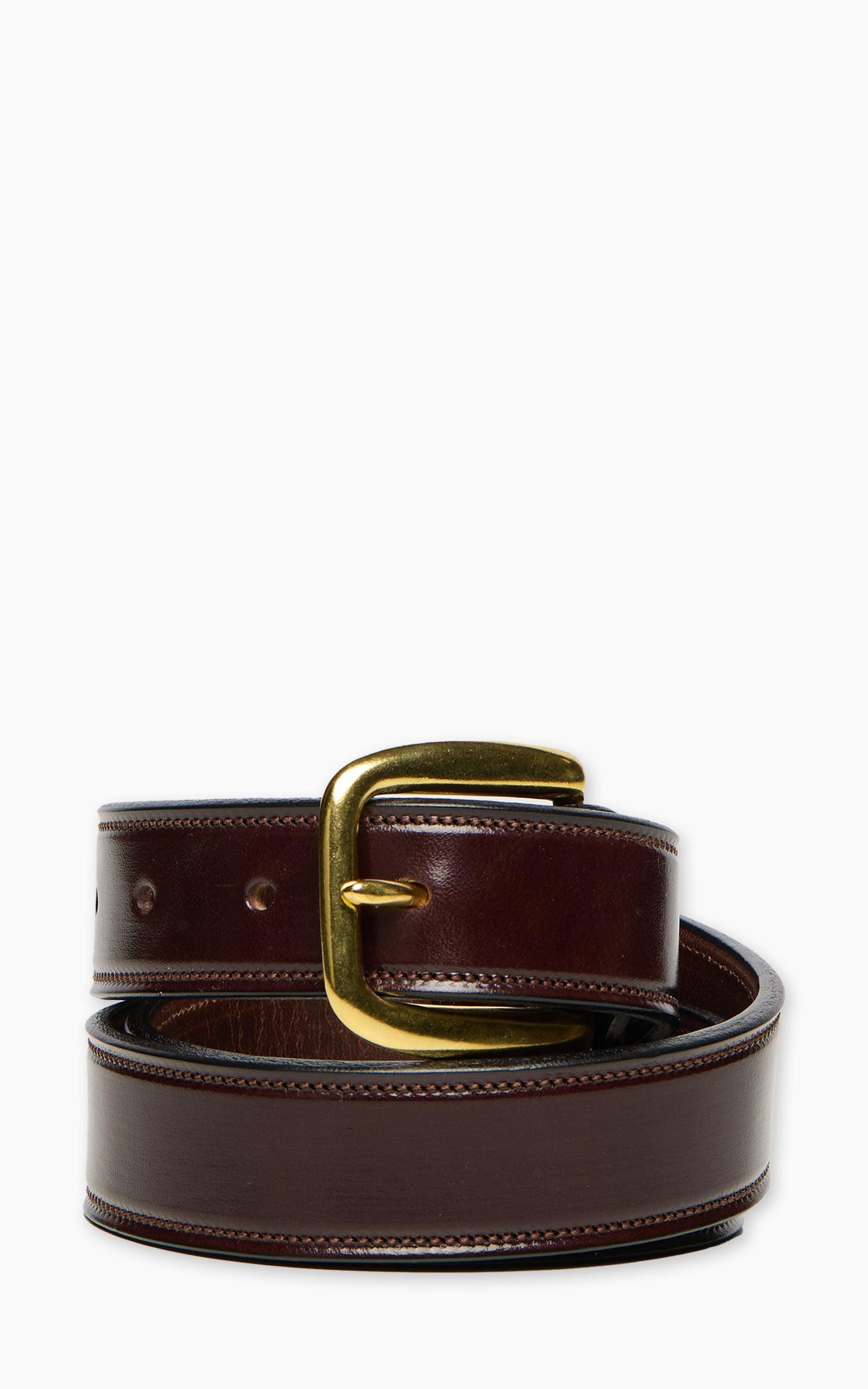 1-1/4" Bridle Leather Lined And Stitched Belt Havana