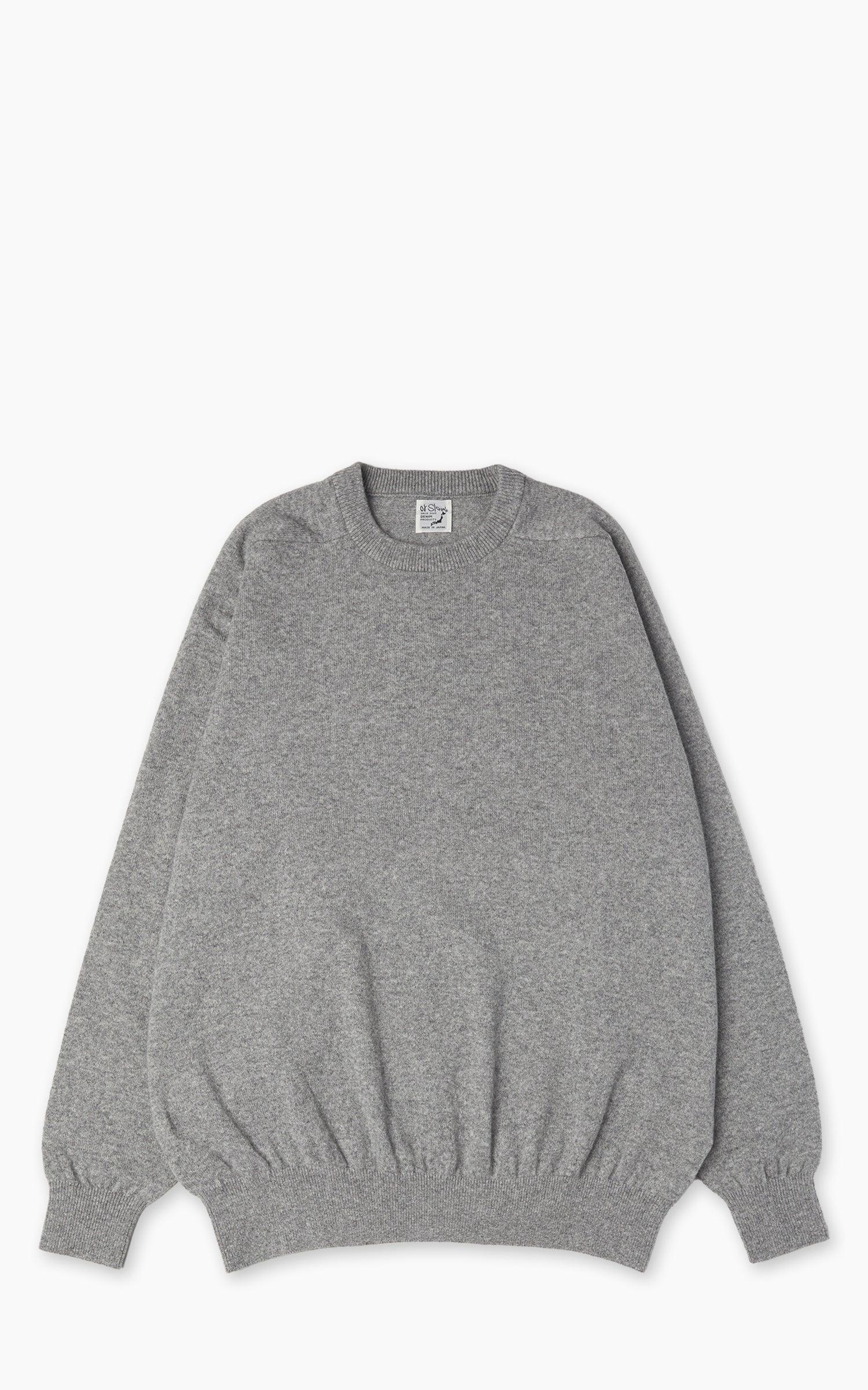 Simple Crewneck Wool Sweater Light Grey