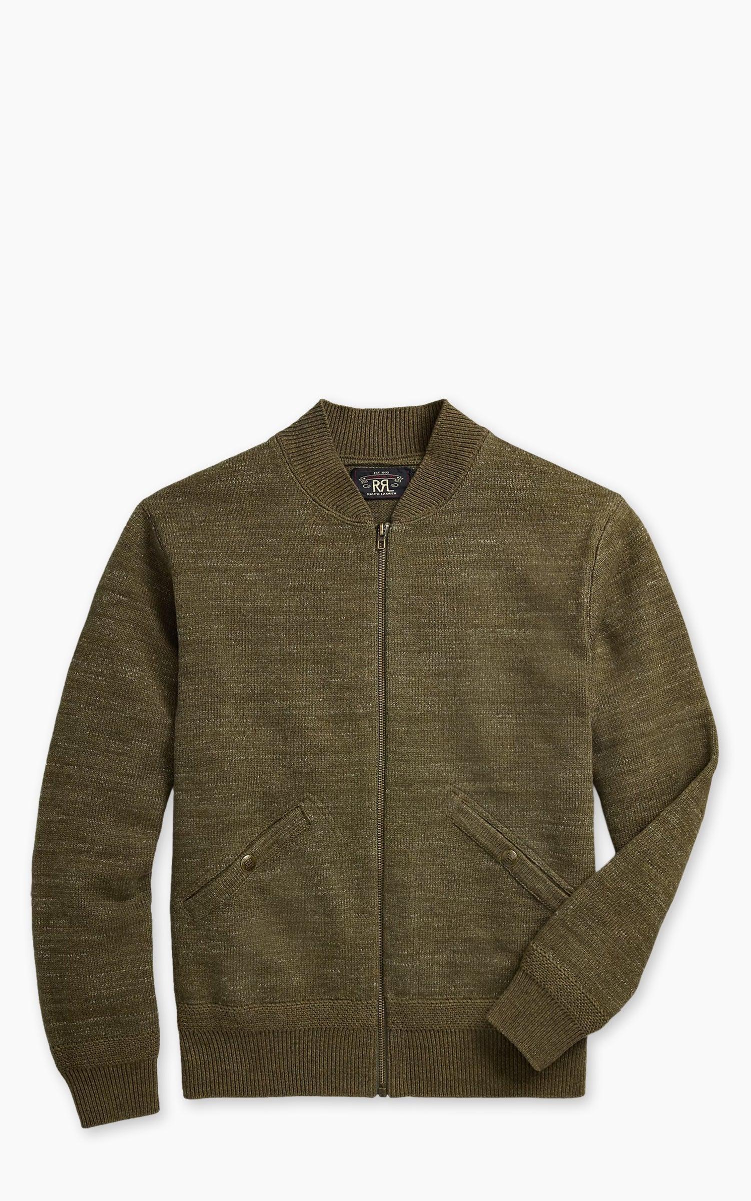 Cotton-Wool Full-Zip Jumper Olive Heather