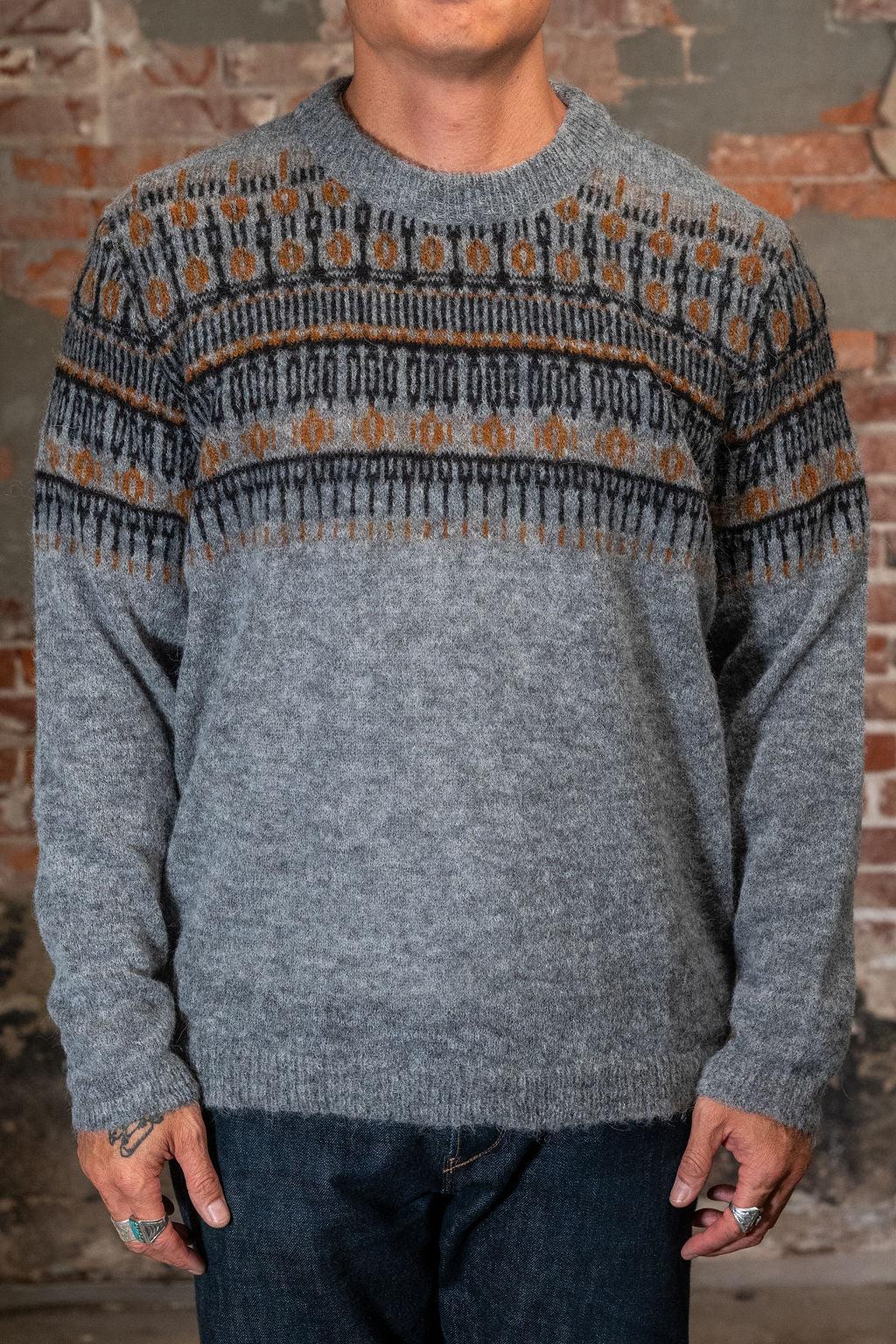 Eske Jacquard Design Sweater - Nordic Grey