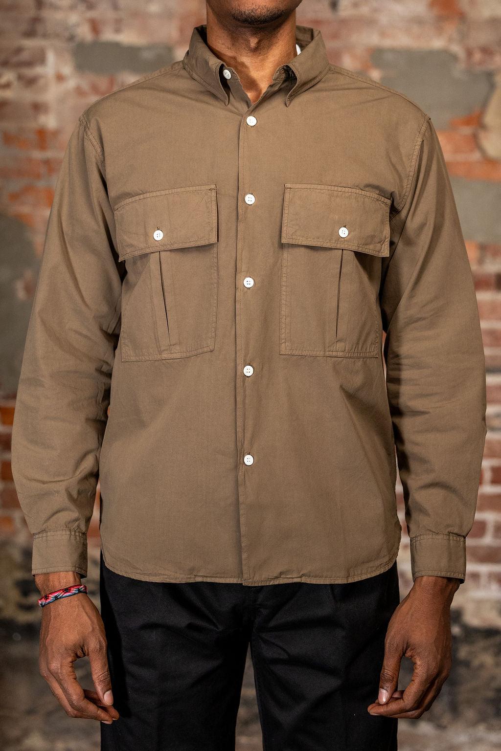 Atlas Cotton Poplin Shirt - Loden Brown