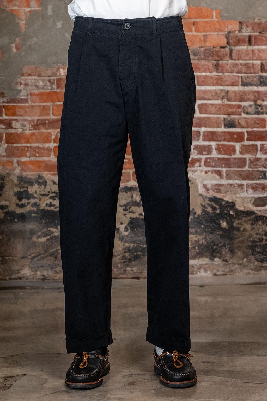 Bobby Wide Pleated Trousers - Black