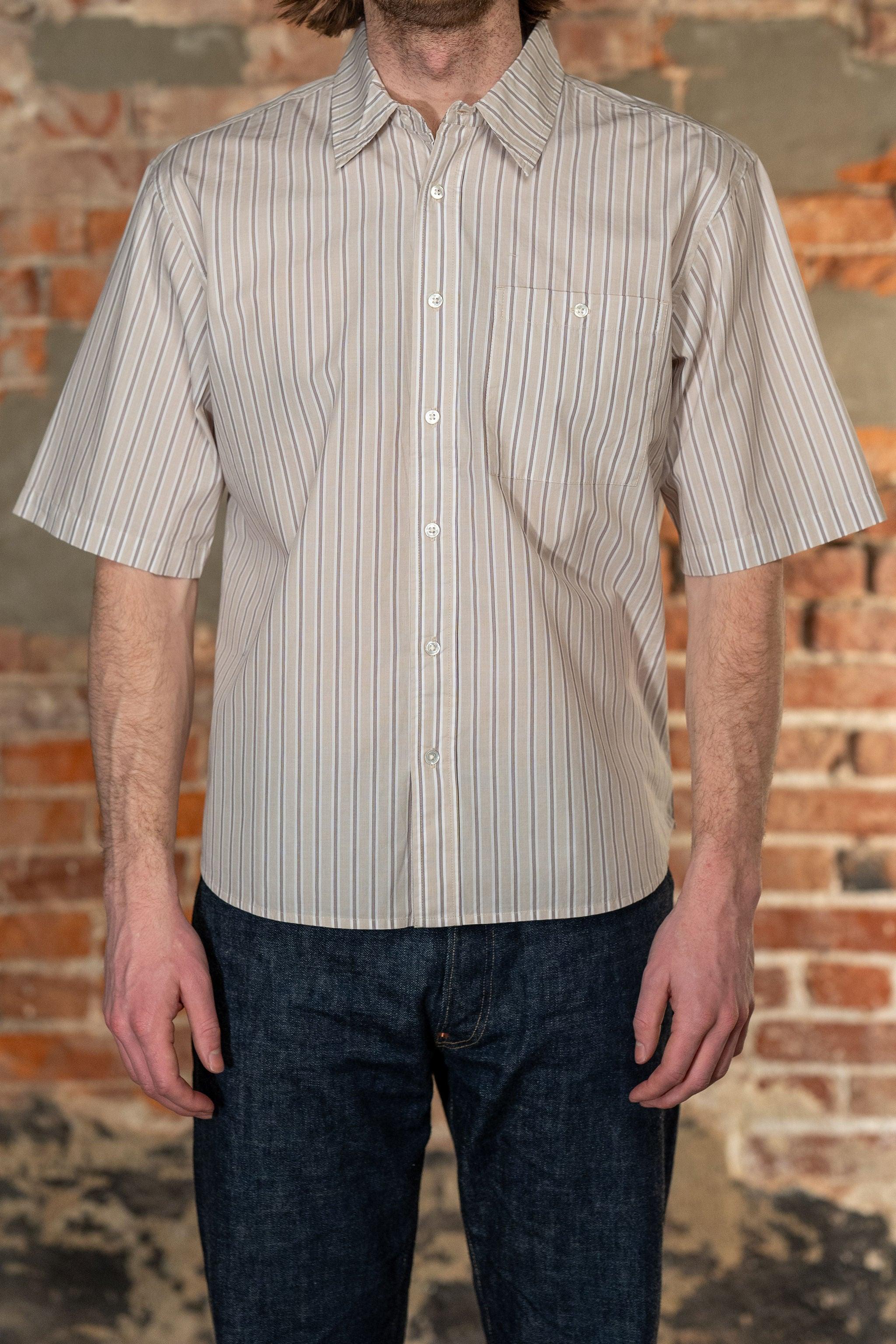 Short Sleeve Commuter - Tan Stripe