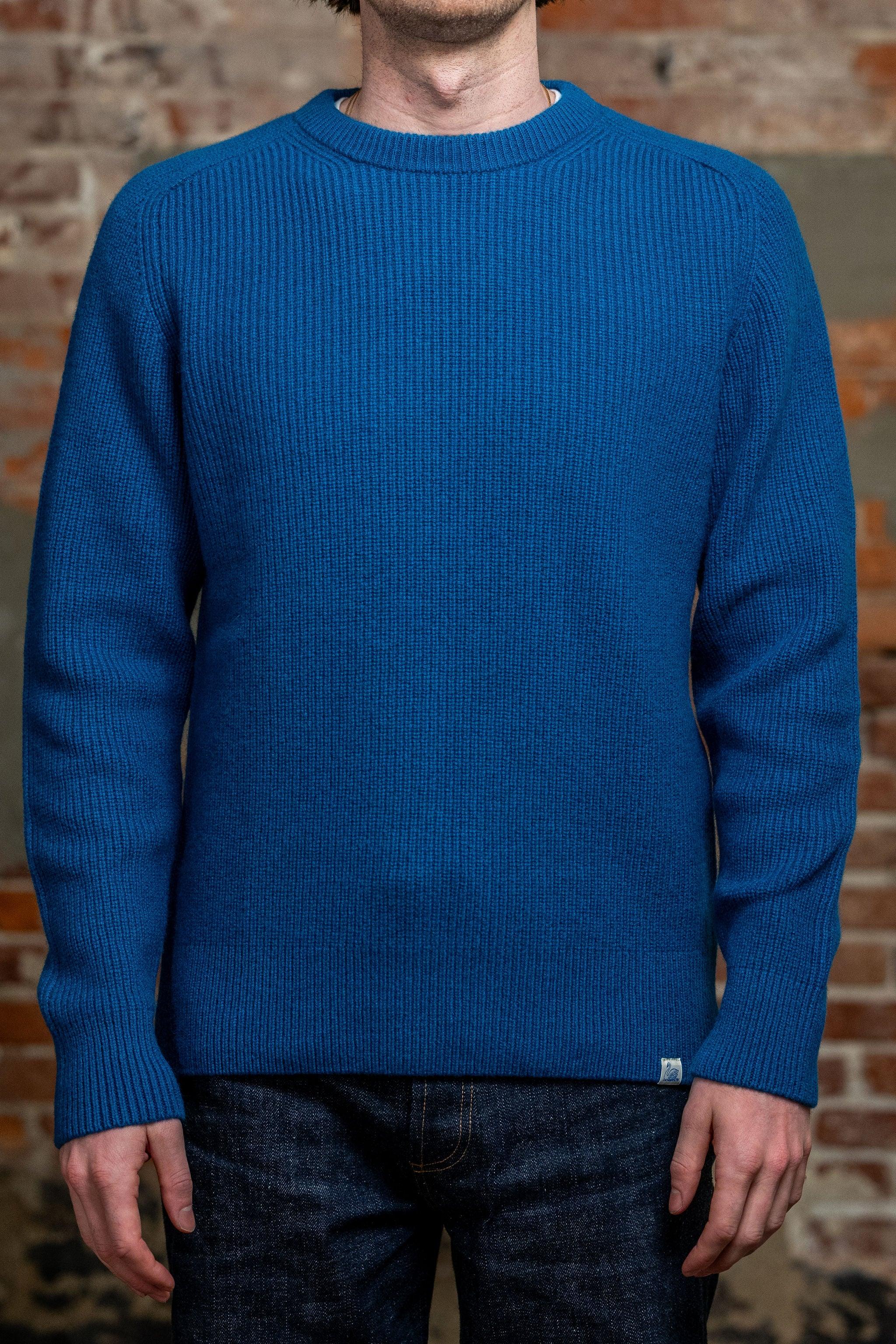LOCC02 Sturdy Ribbed Merino-Wool Cashmere Sweater - Carbon Blue