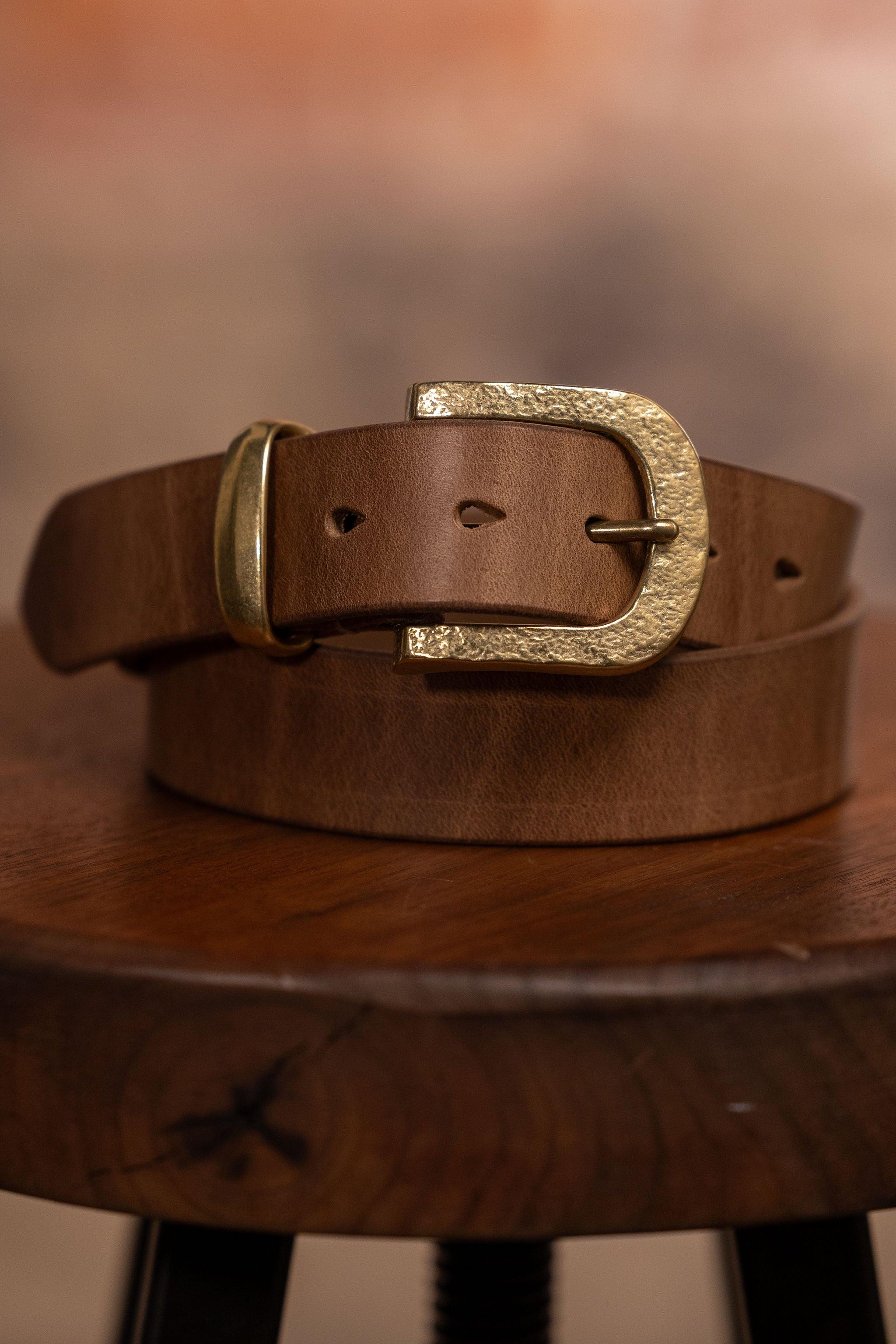 Trail Belt - Natural Chromexcel Brass Buckle
