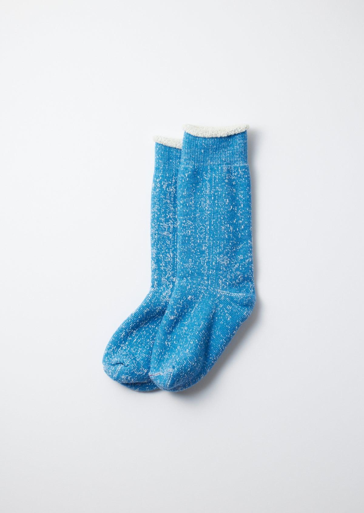 R1001 Double Faced Crew Socks - Blue