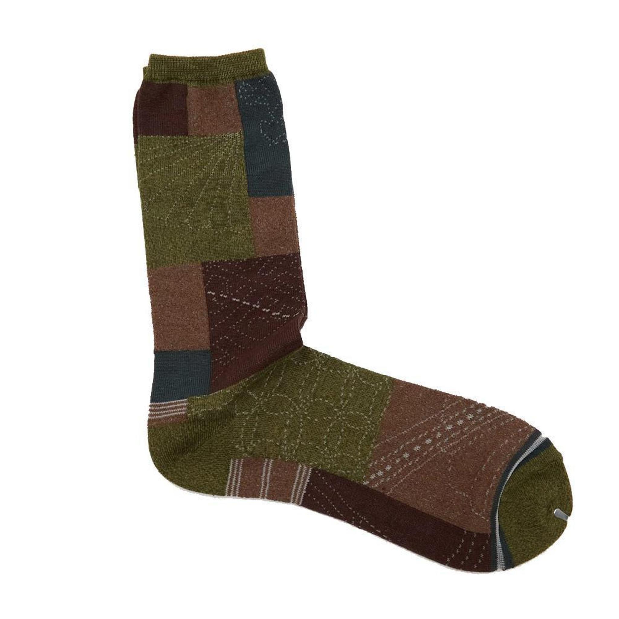 144 Yarns Furoshiki Patchwork Socks 'Green'