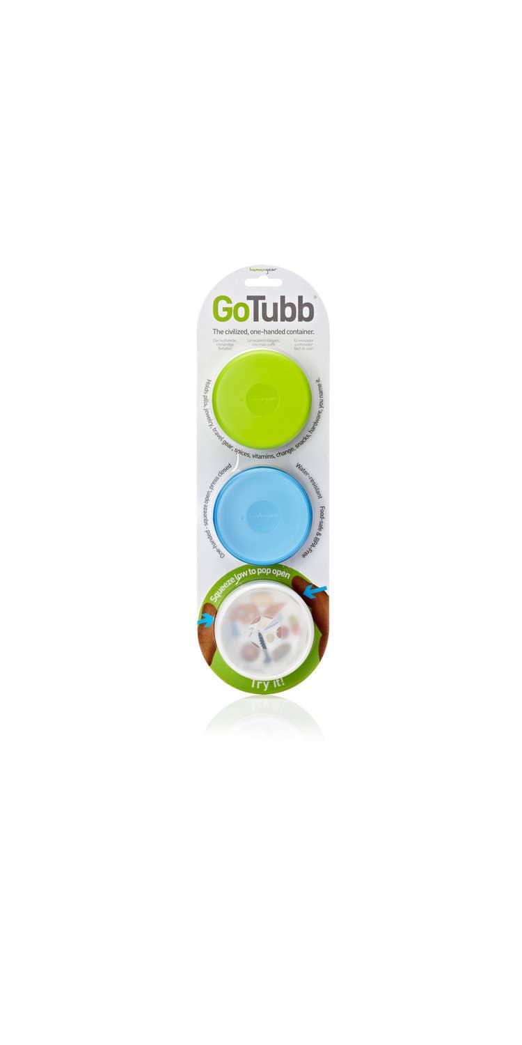 GoTubb 3-Pack Medium Travel Containers in Clear/Green/Blue