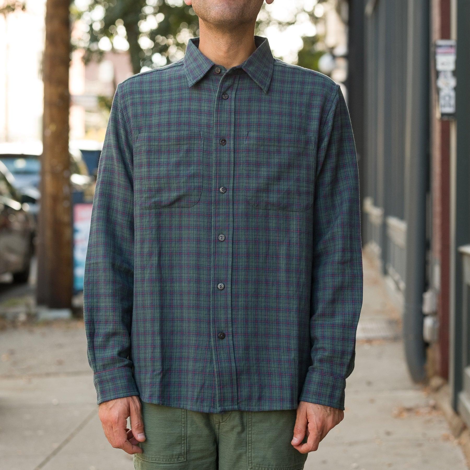 Rios Workshirt in Grass / Indigo / Madder Tartan
