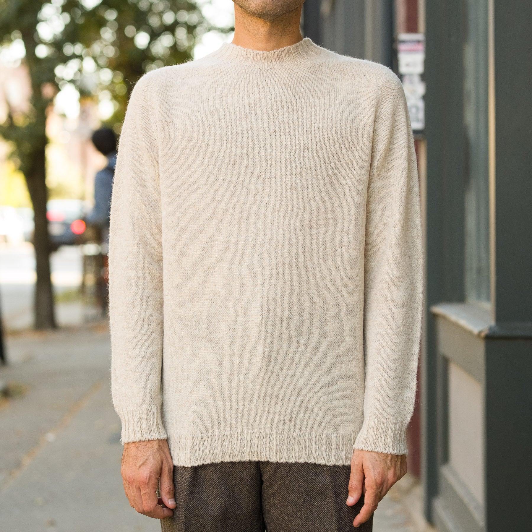 Shetland Wool Crewneck in Ivory