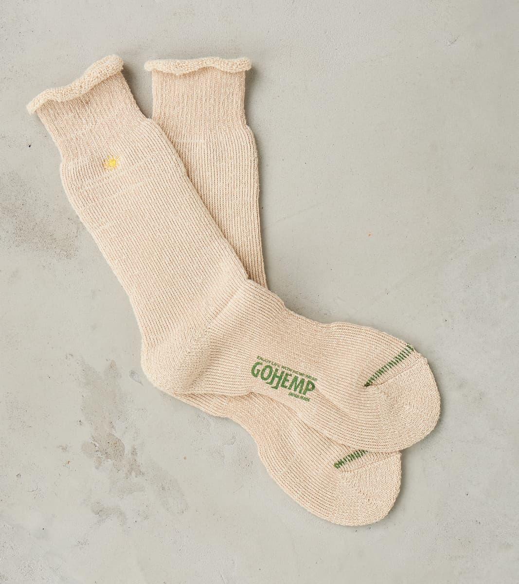 Go Hemp Organic Cotton Thick Pile Crew - Wheat