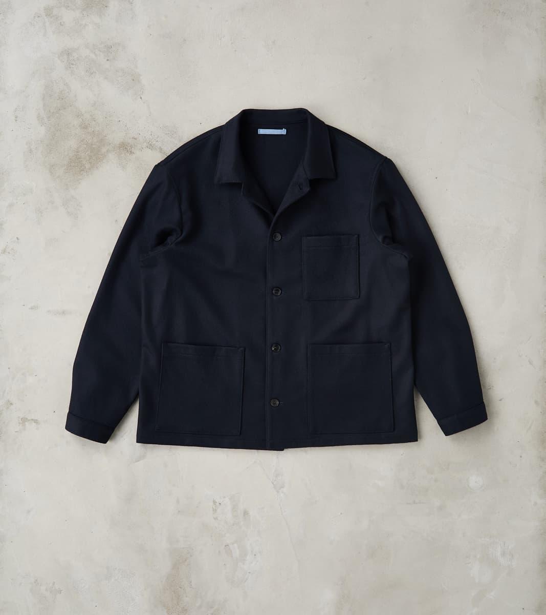 Tristan Jacket - Navy Cashmere Wool Twill
