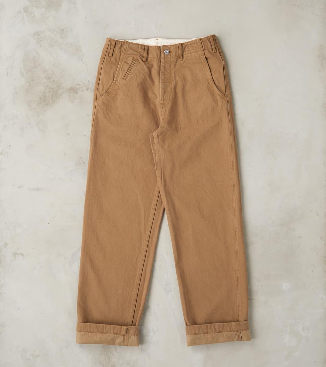 SJ48CP 15oz Selvedge Heavy Chino Cloth Khaki - Wide Straight