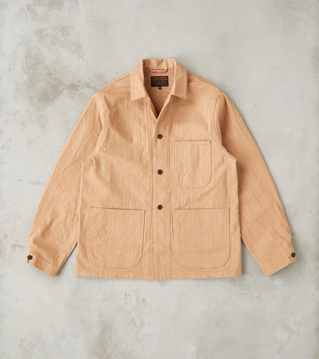Natural Brown Fox Cotton Military Herringbone Twill Work Jacket