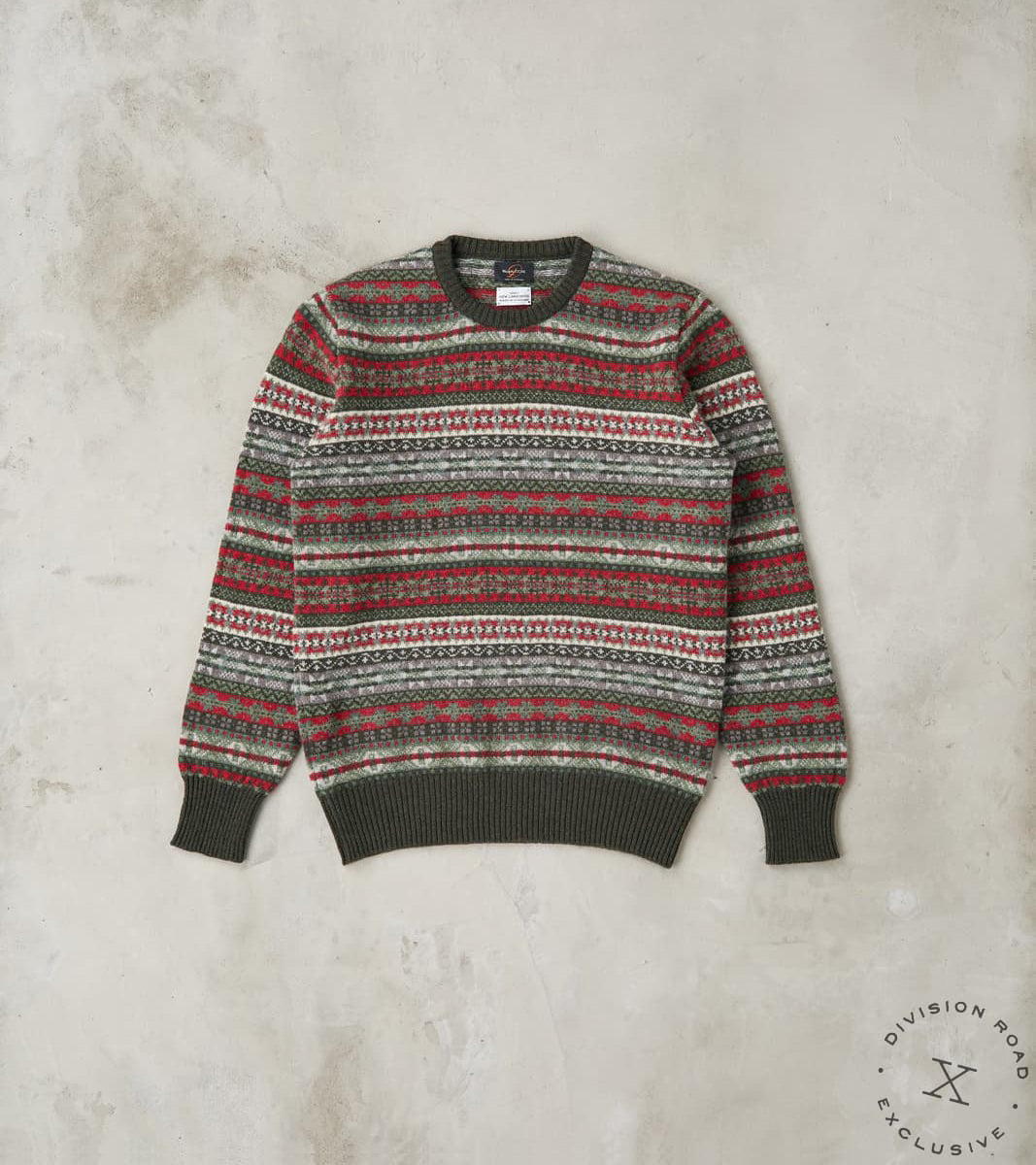 Fair Isle Lambswool Crewneck - Festive Forest
