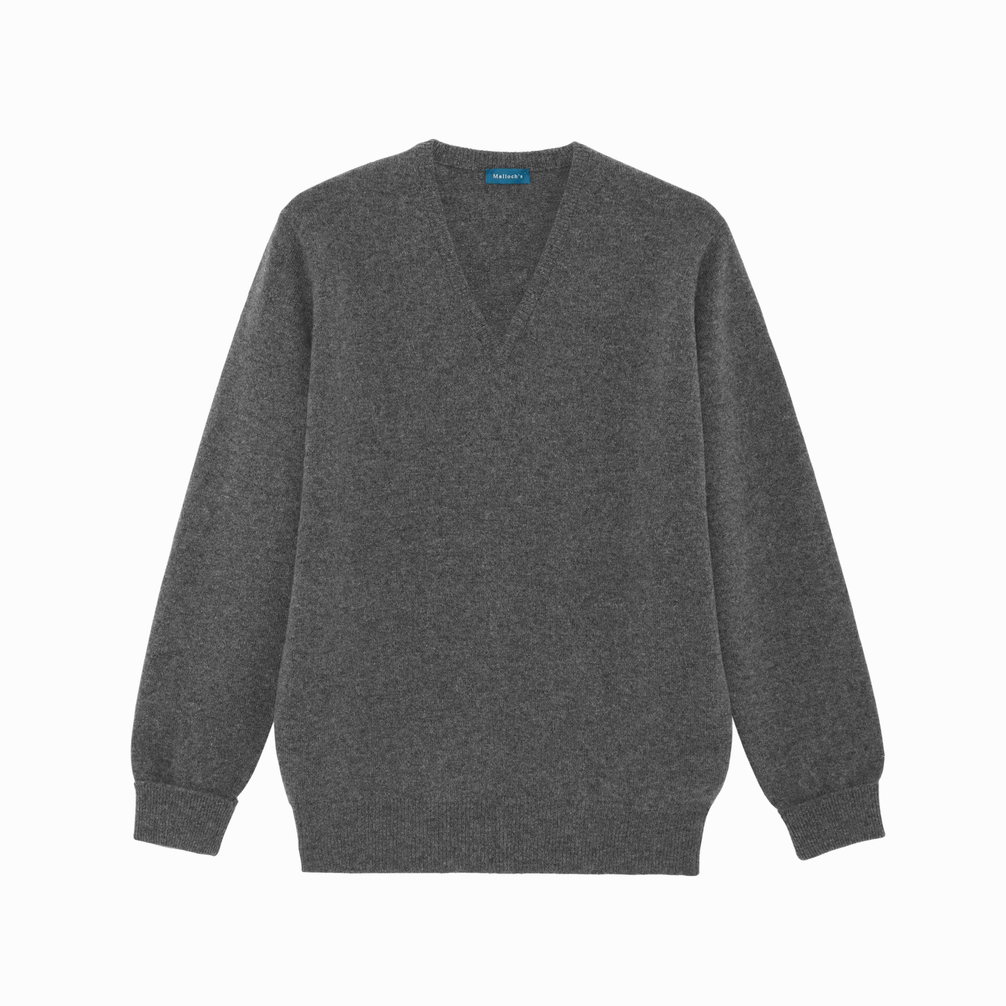 Grey Steadman Fine Lambswool V-Neck | Perennial Knitwear