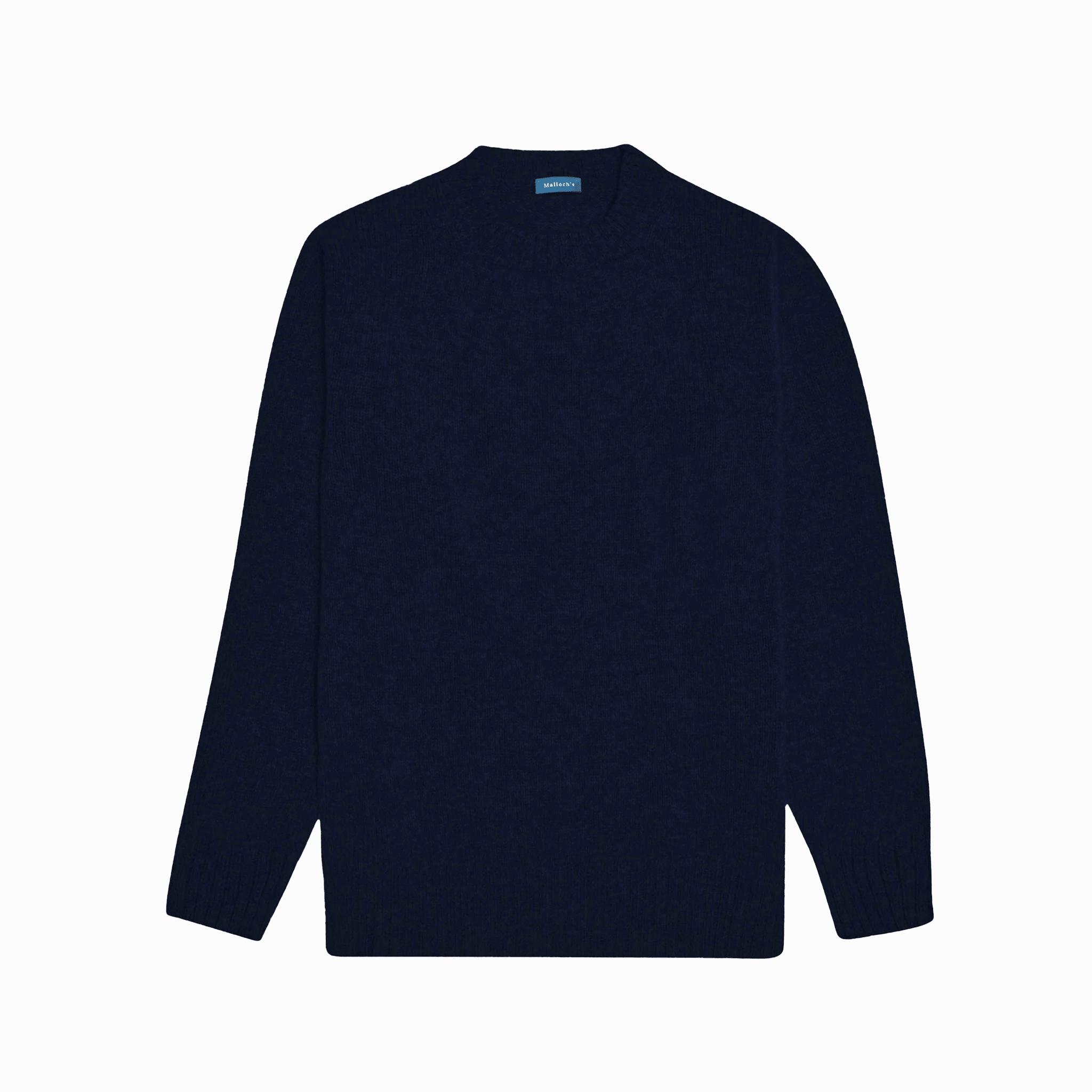 Navy Dean Lambswool Crew Neck Jumper | Luxury Chunky Knitwear