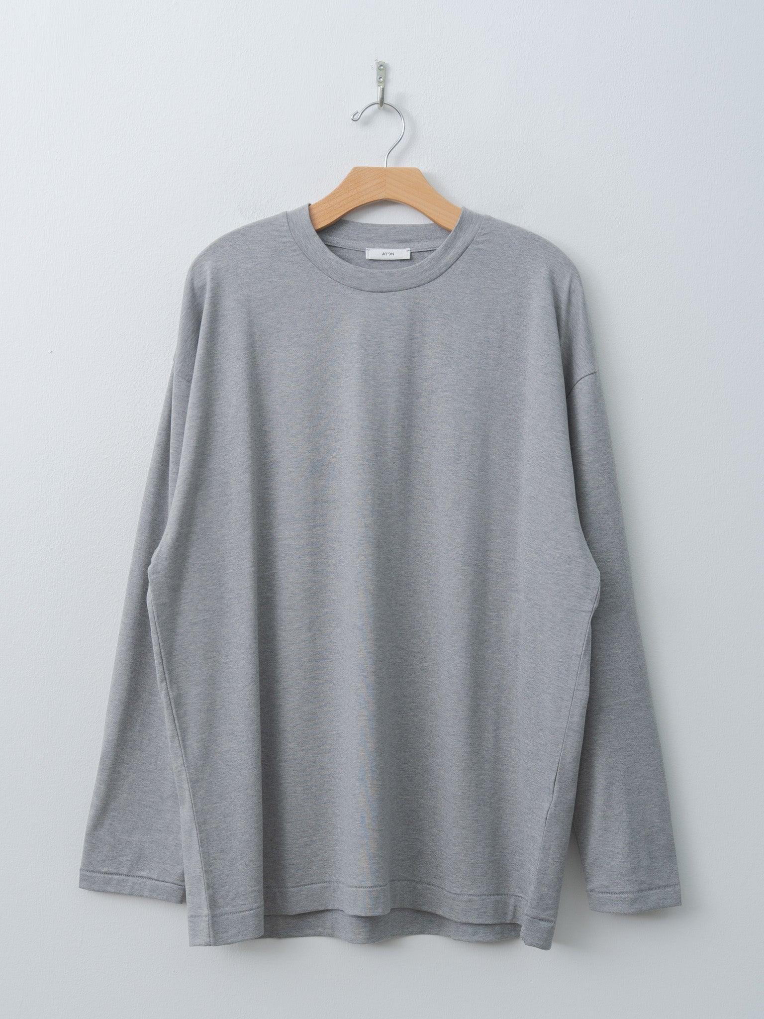 Suvin 60/2 Oversized Long Sleeve T-Shirt - Top Gray, Blue