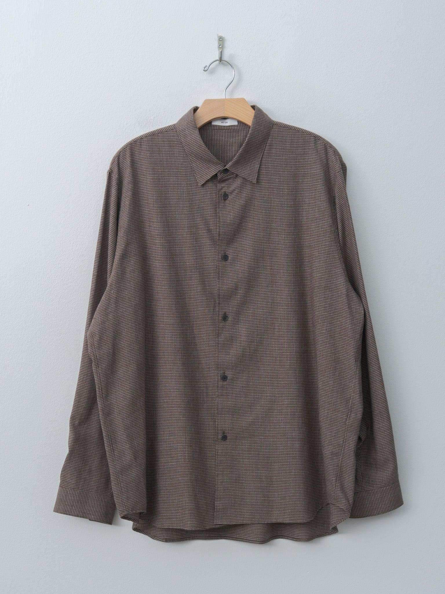 Cotton Yak Viera Loose Fit Shirt - Brown Check