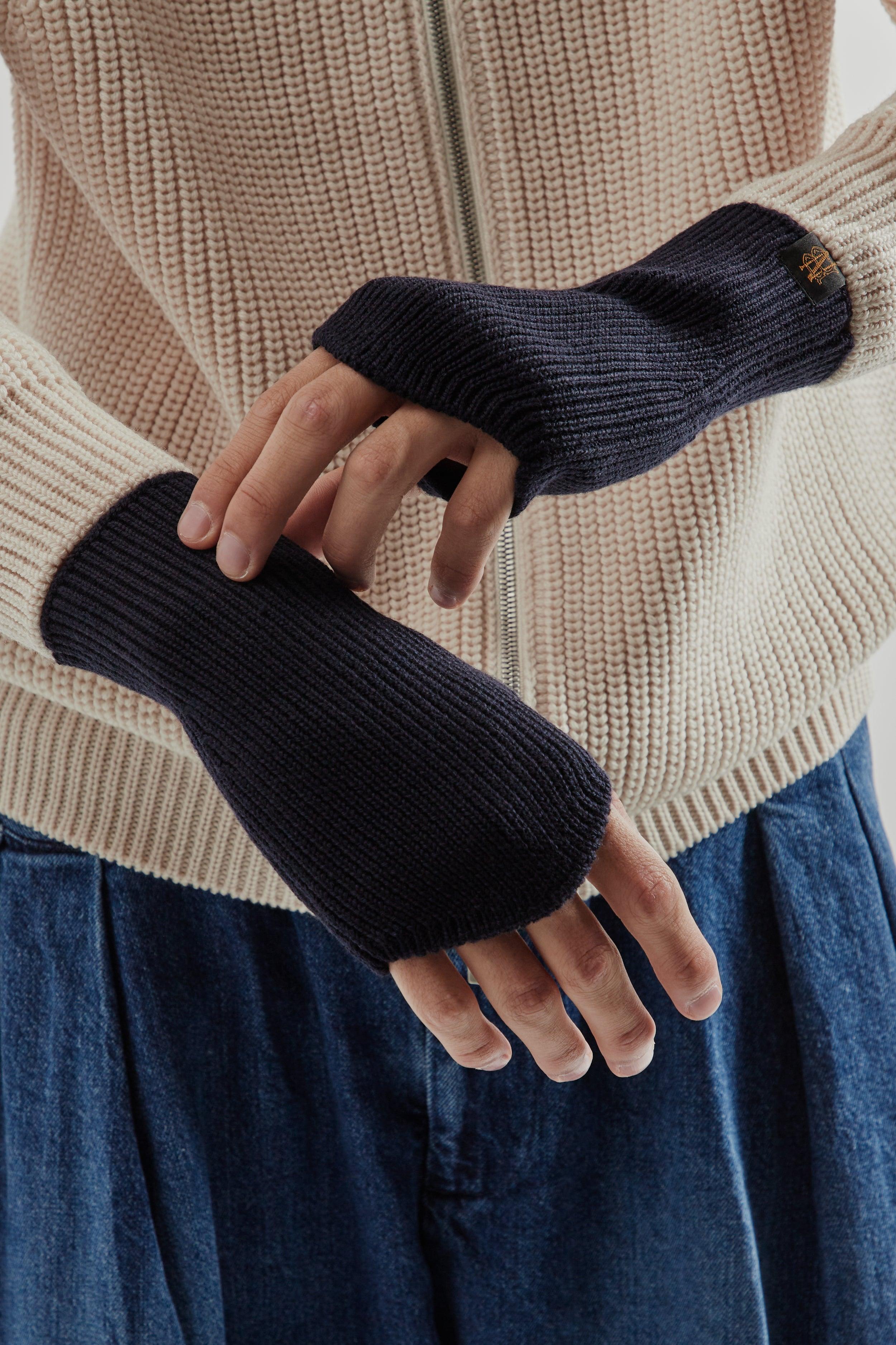 Solid Wool Hand Warmer - Navy