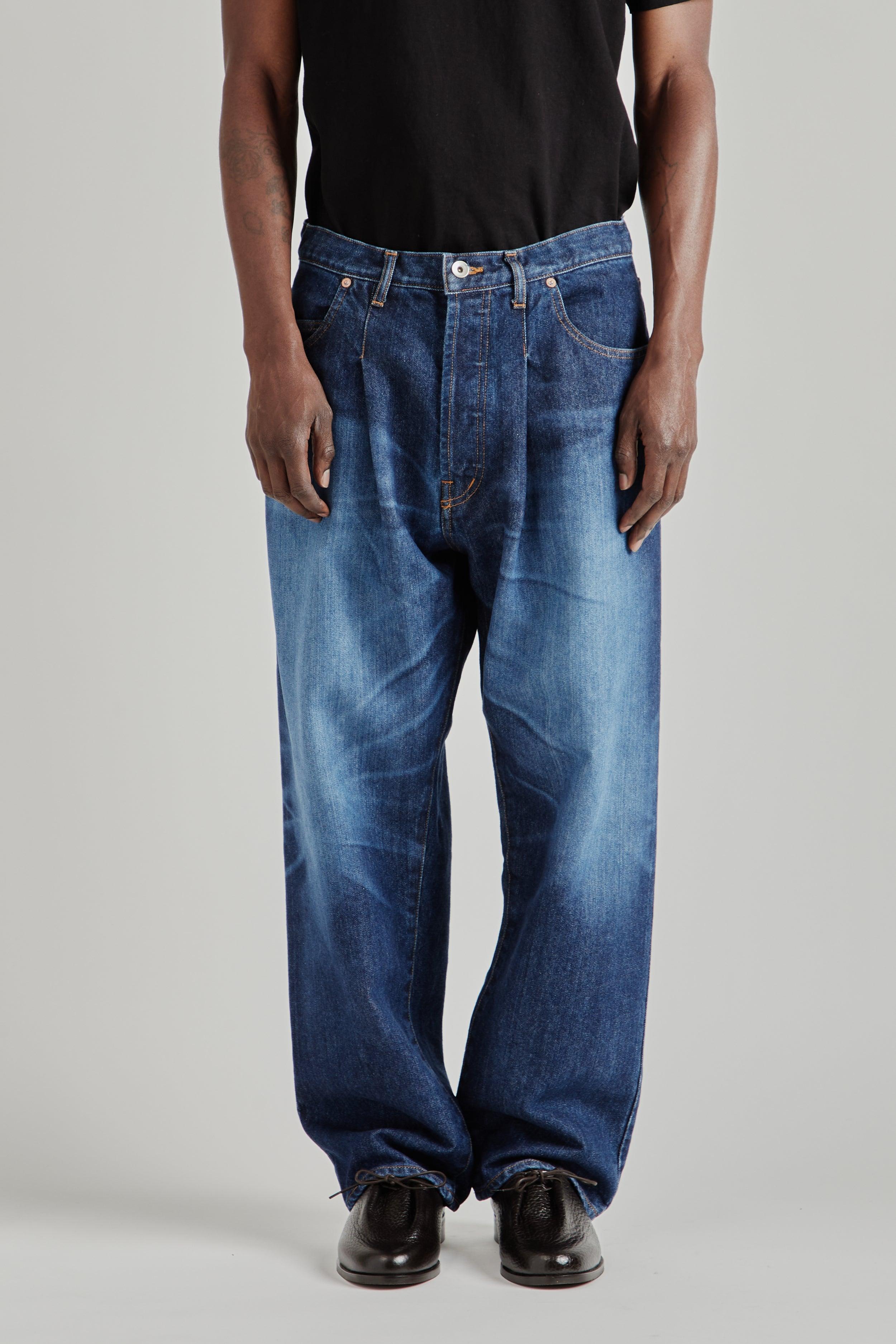 Selvedge 5‑Pocket Enzyme‑Washed Denim Pants - Indigo