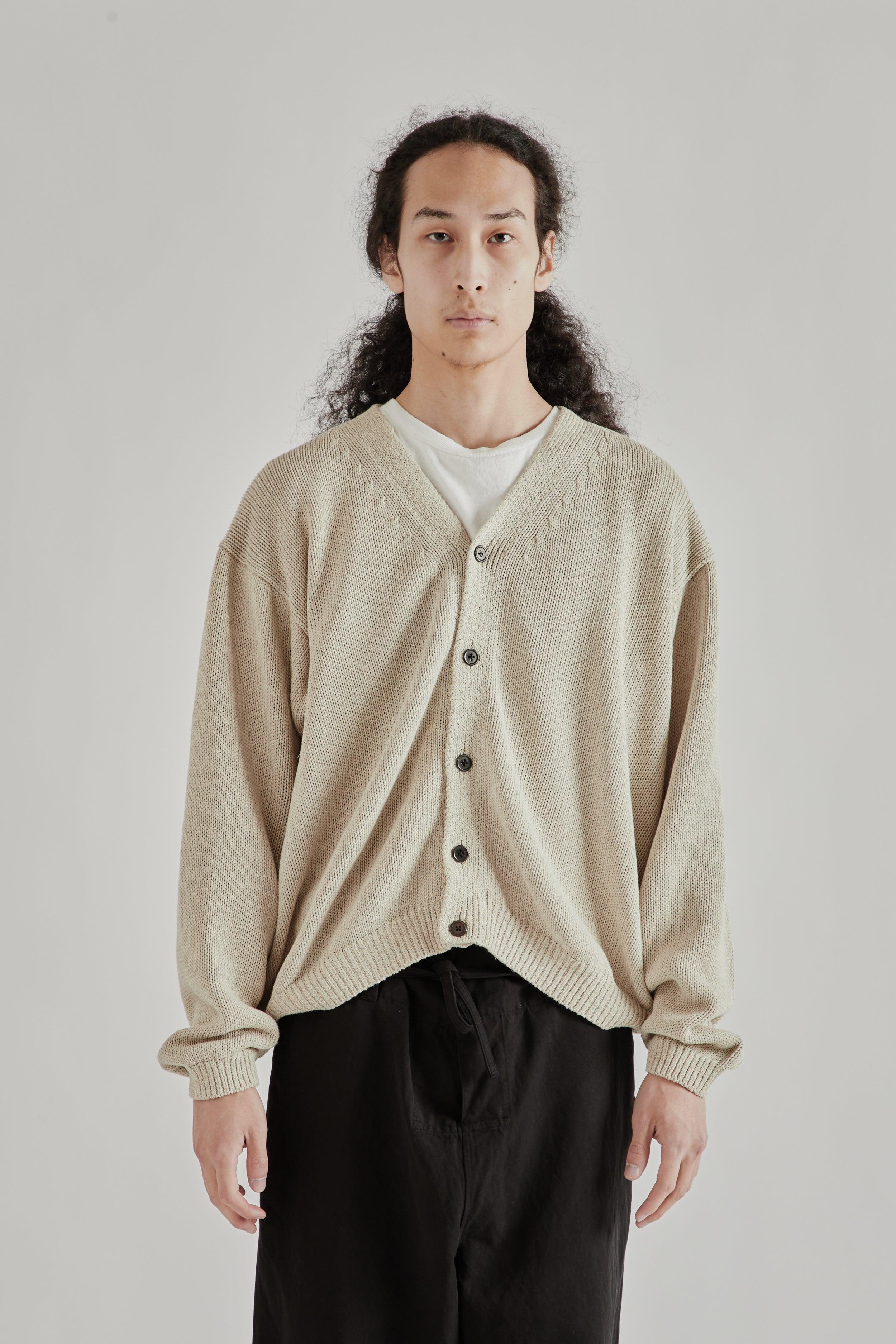 Cotton Washi Hand Frame Cardigan - Ash Grey