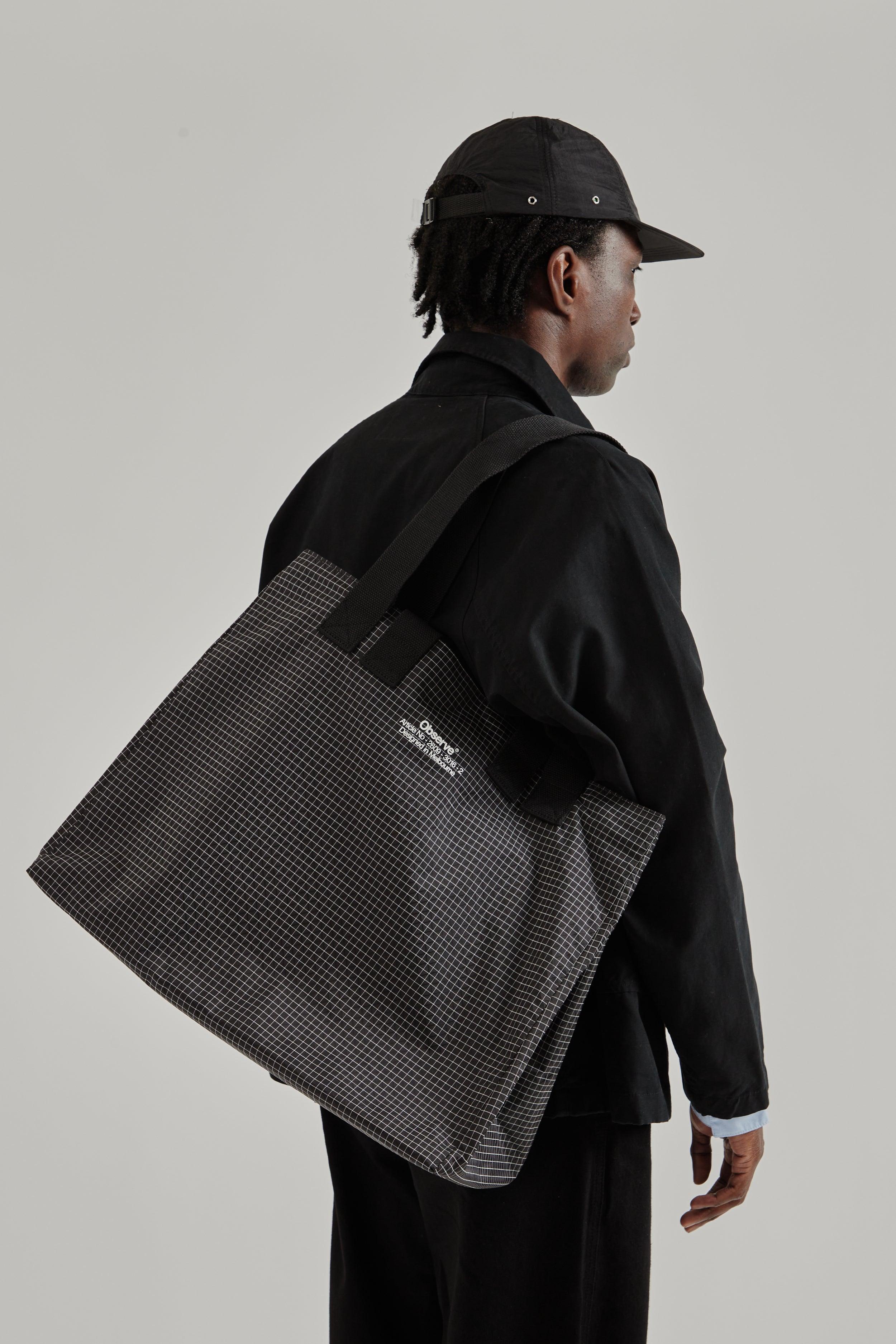 Grid Stop Stamp Tote - Black