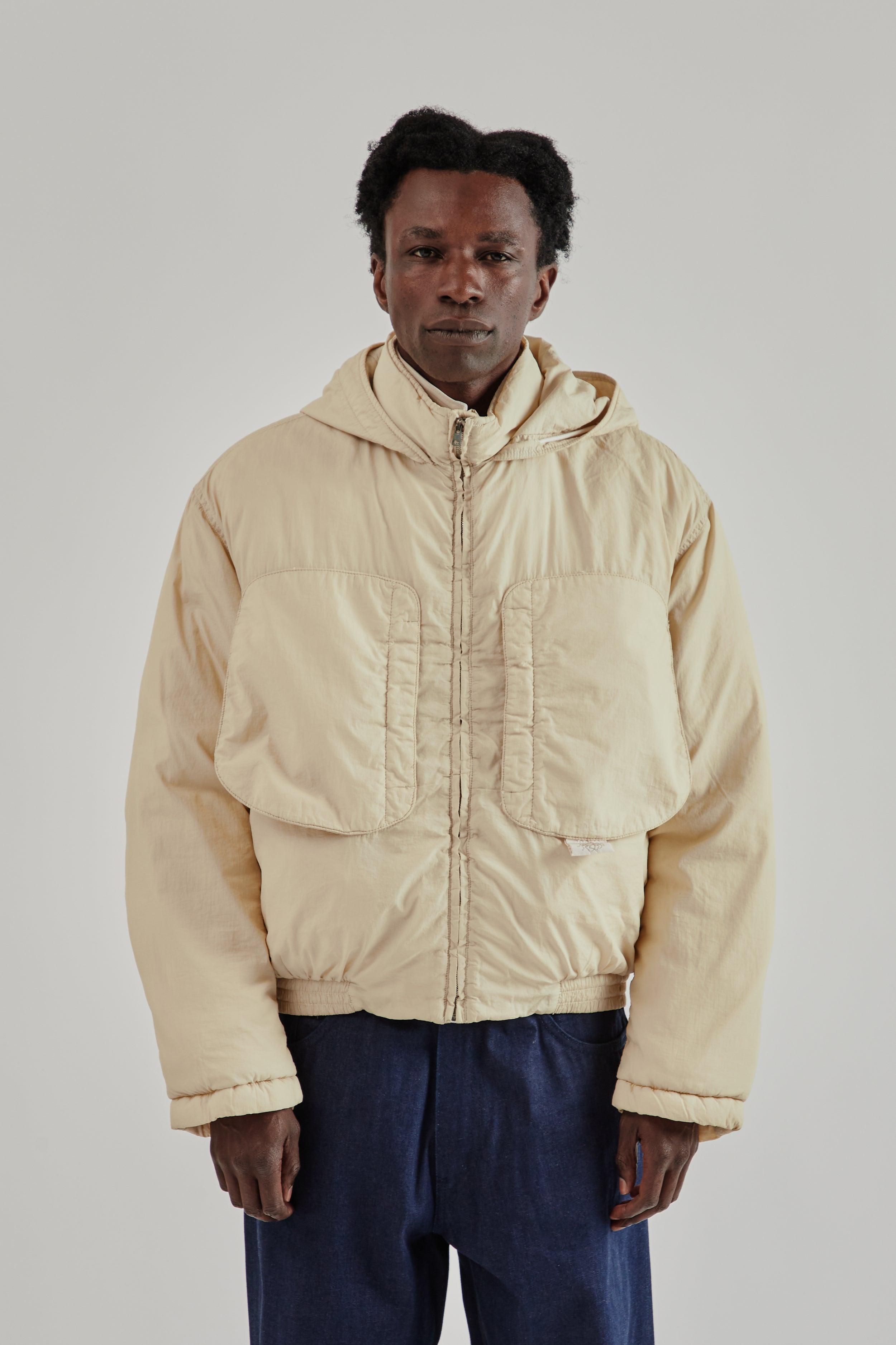 Purs Padded Nylon Hoodie Jacket - Putty