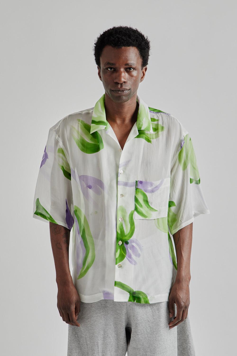 Aloha Shirt - Green and Purple Floral