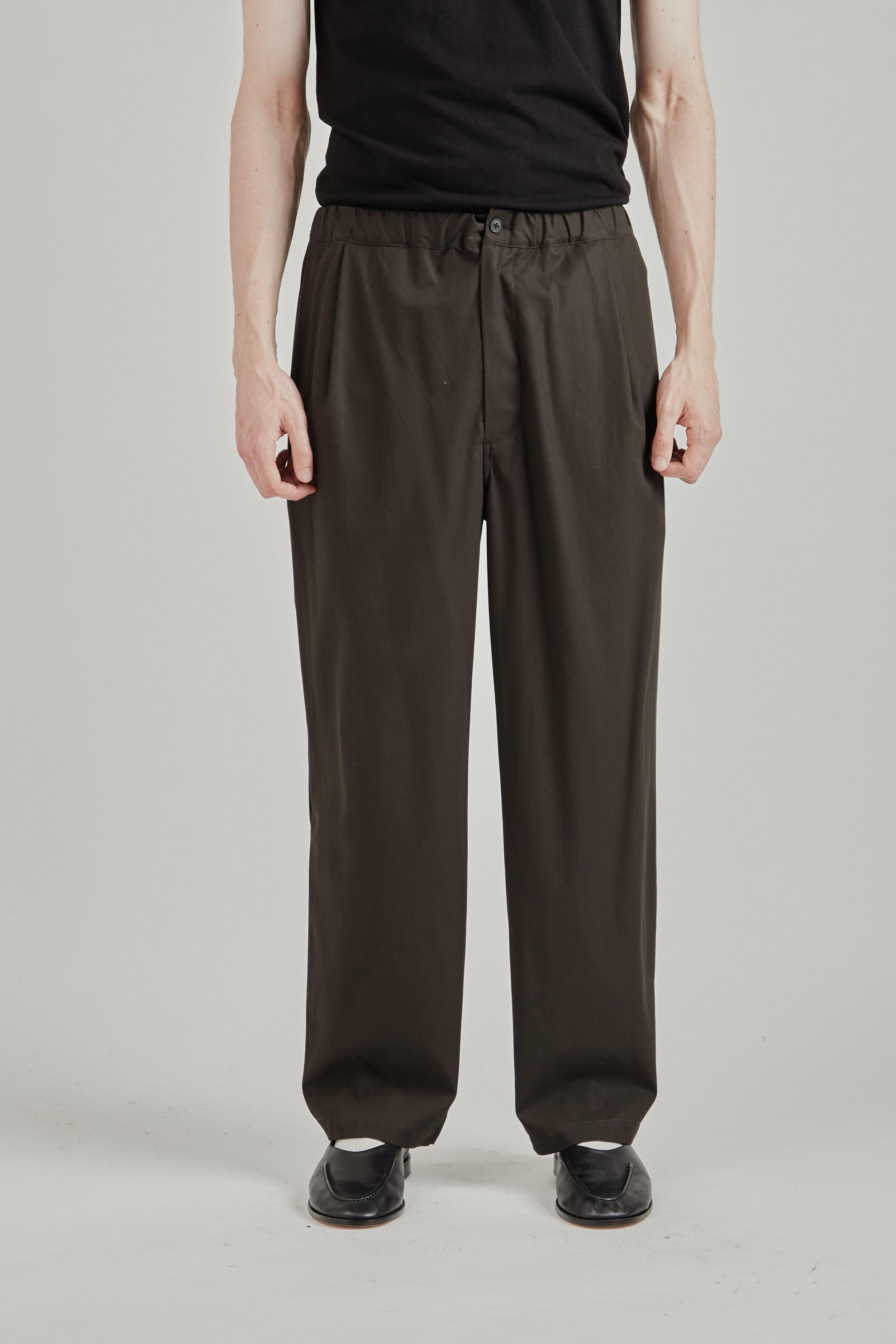 Cotton Twill Easy Pants - Khaki Brown
