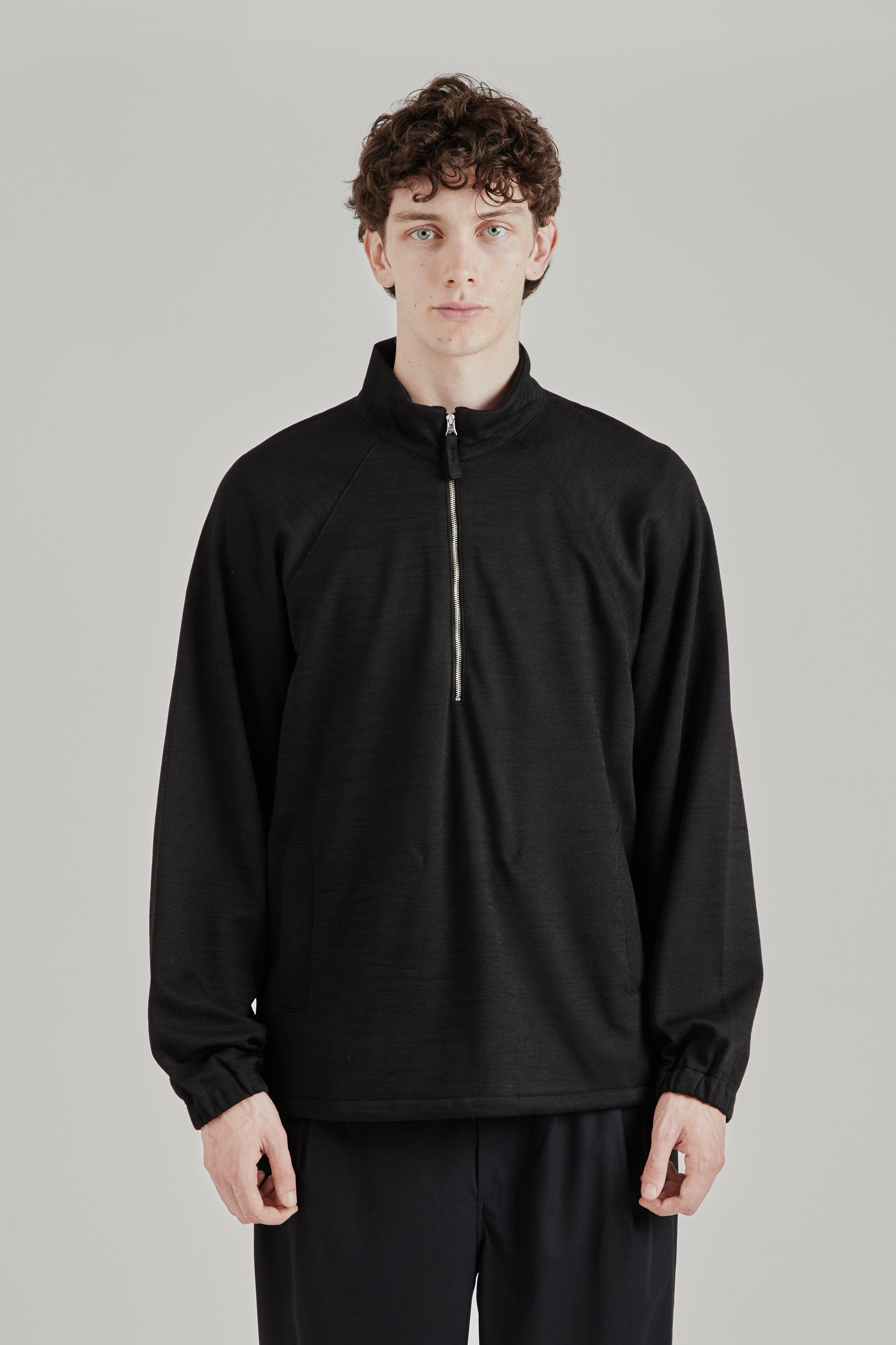 Half Zip Jersey Blouson - Black