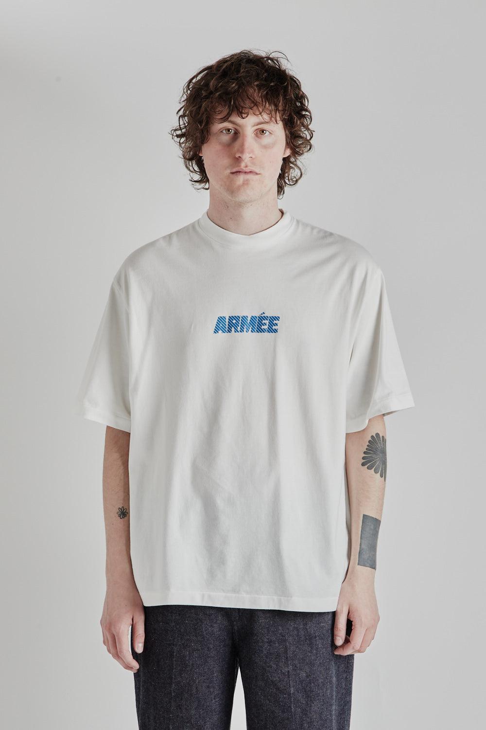 ARMÉE Print Wide Tee - White/Blue