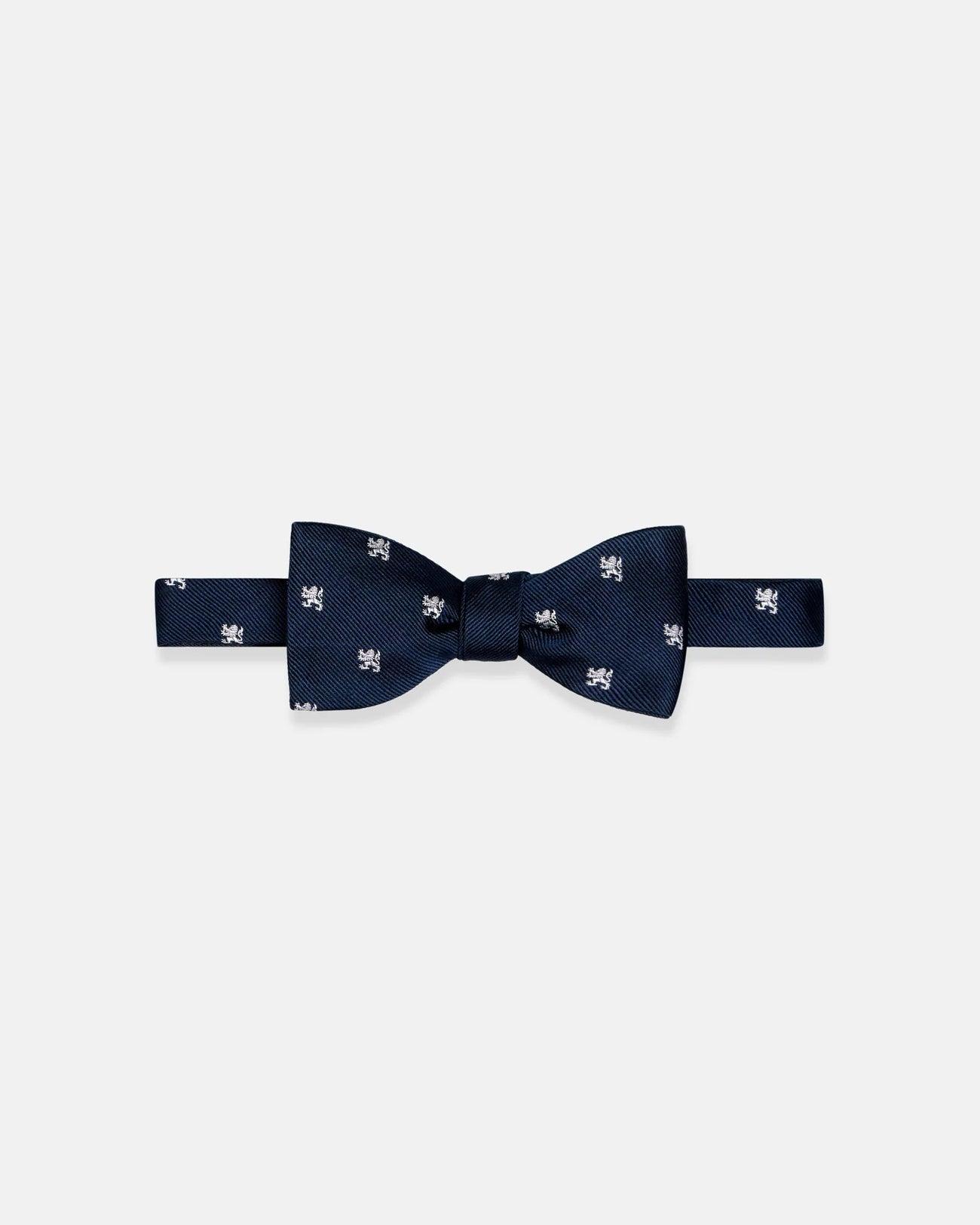 Made-in-UK Navy Lion Rampant Club Bow Tie