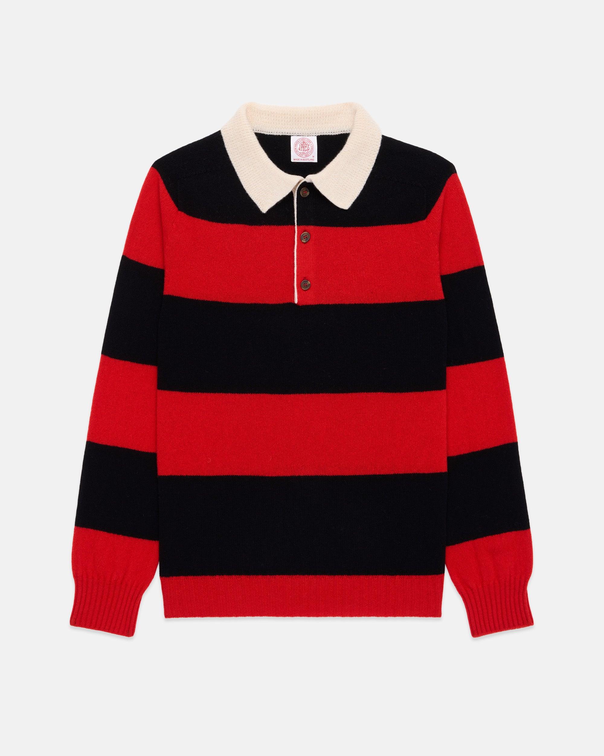 Made-in-Scotland Red & Black Rugby Sweater