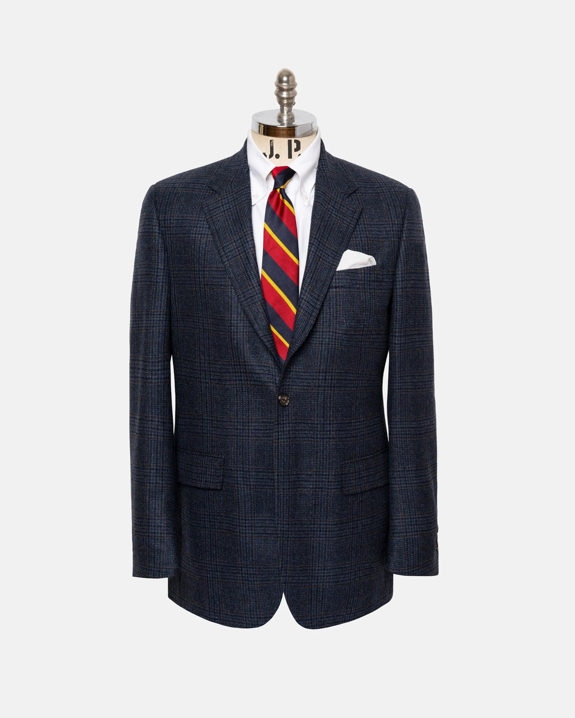 Made-in-Canada Blue Plaid Pure Cashmere Sport Coat