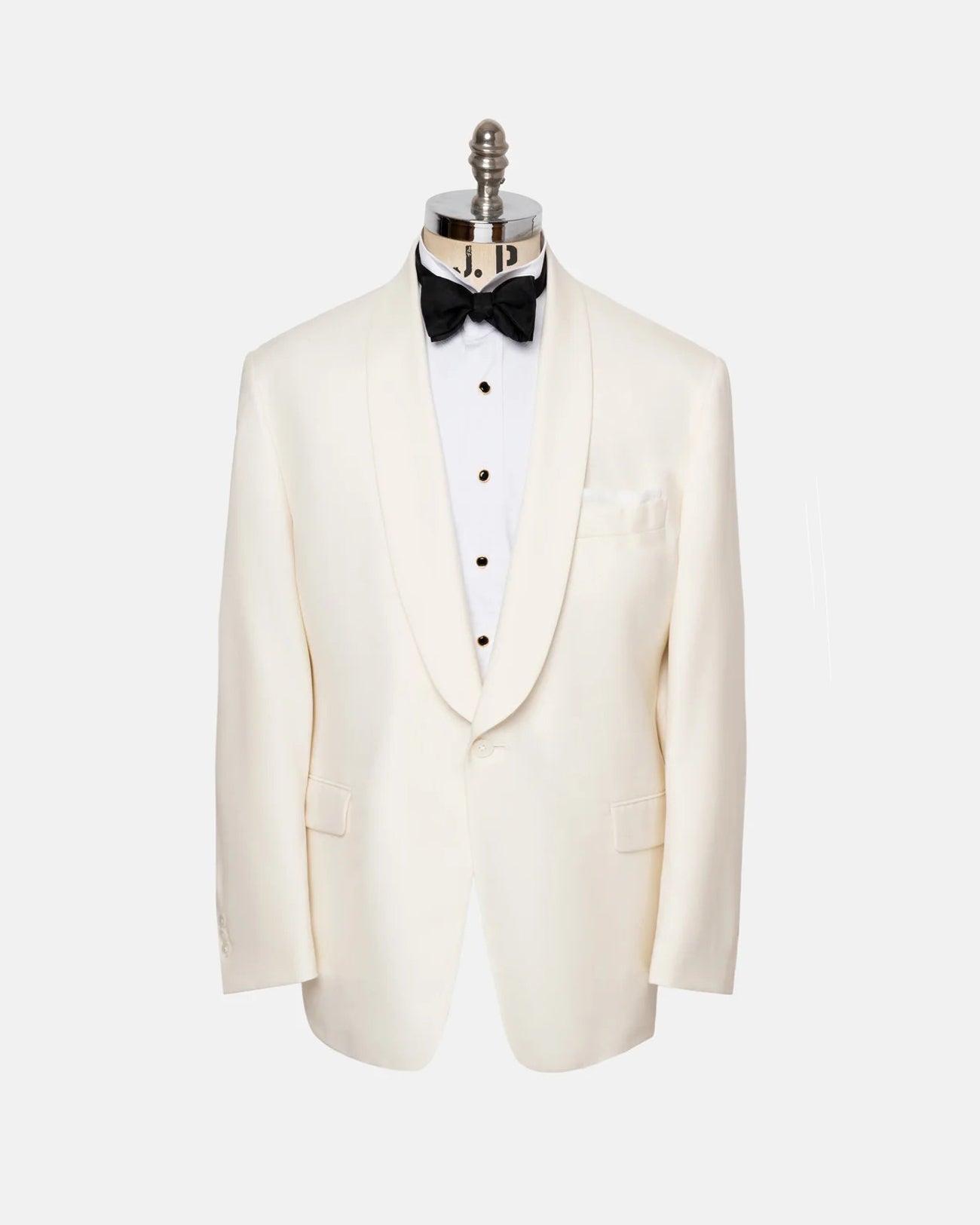 Made-in-USA Ivory Shawl Collar Dinner Jacket