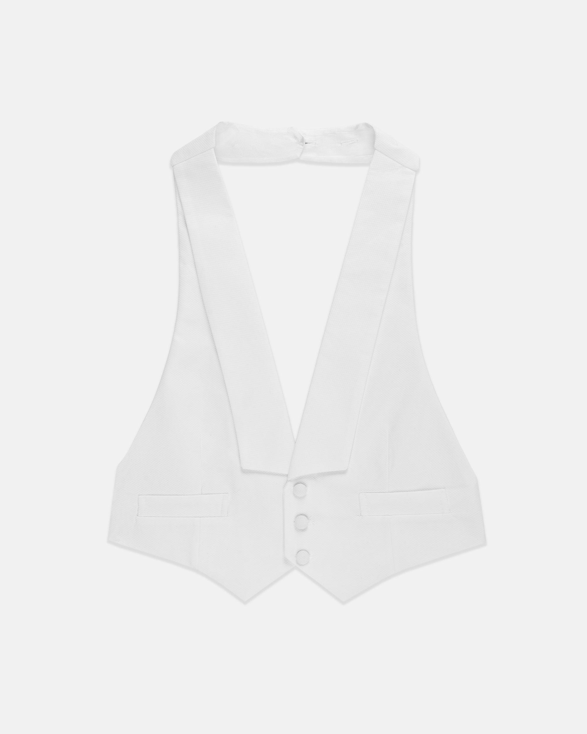 Made-in-USA White Pique Formal Waistcoat