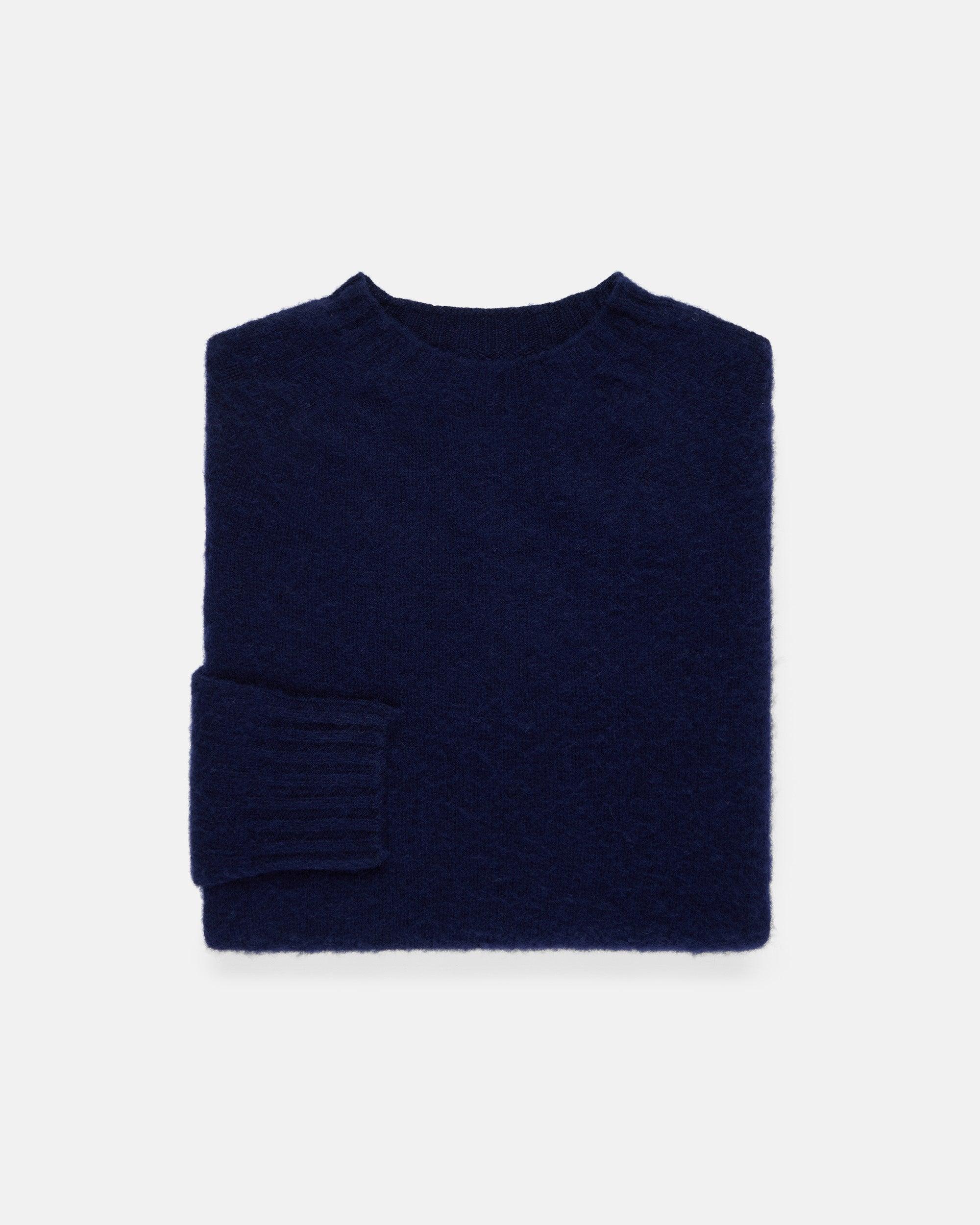 Made-in-Scotland Women's Navy Shaggy Dog Sweater