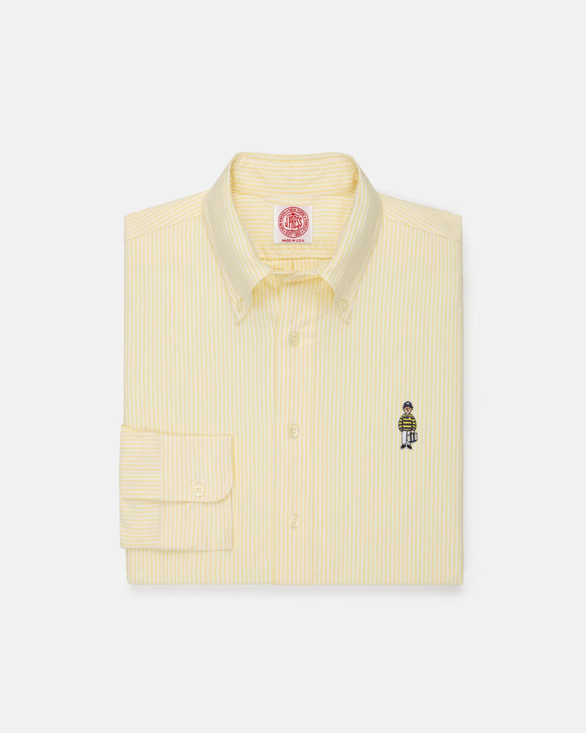 Made-in-USA "Ivy Guy" Yellow University Stripe Oxford Cloth Shirt - Classic Fit