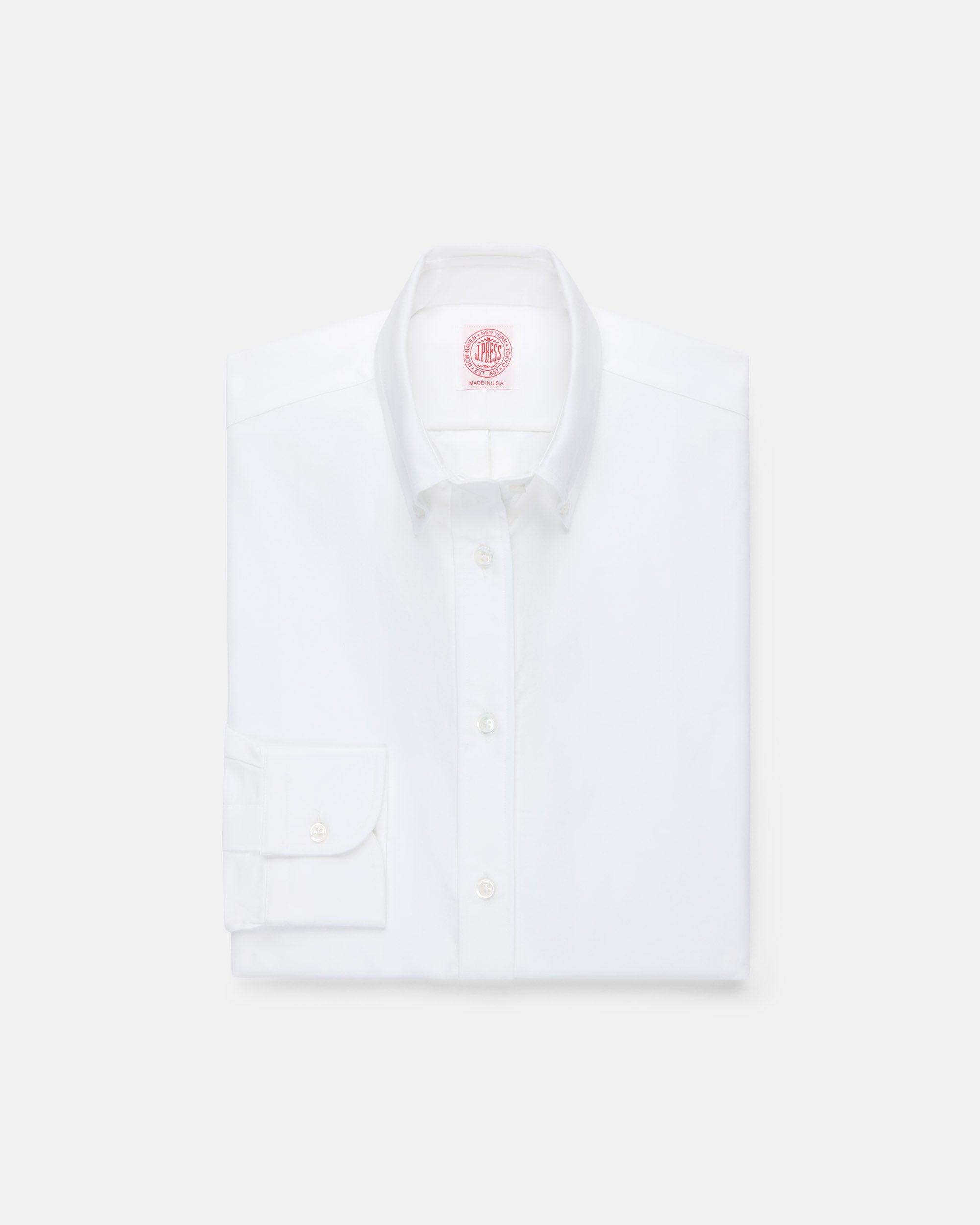 Made-in-USA Women's White Oxford Cloth Button Down Sport Shirt