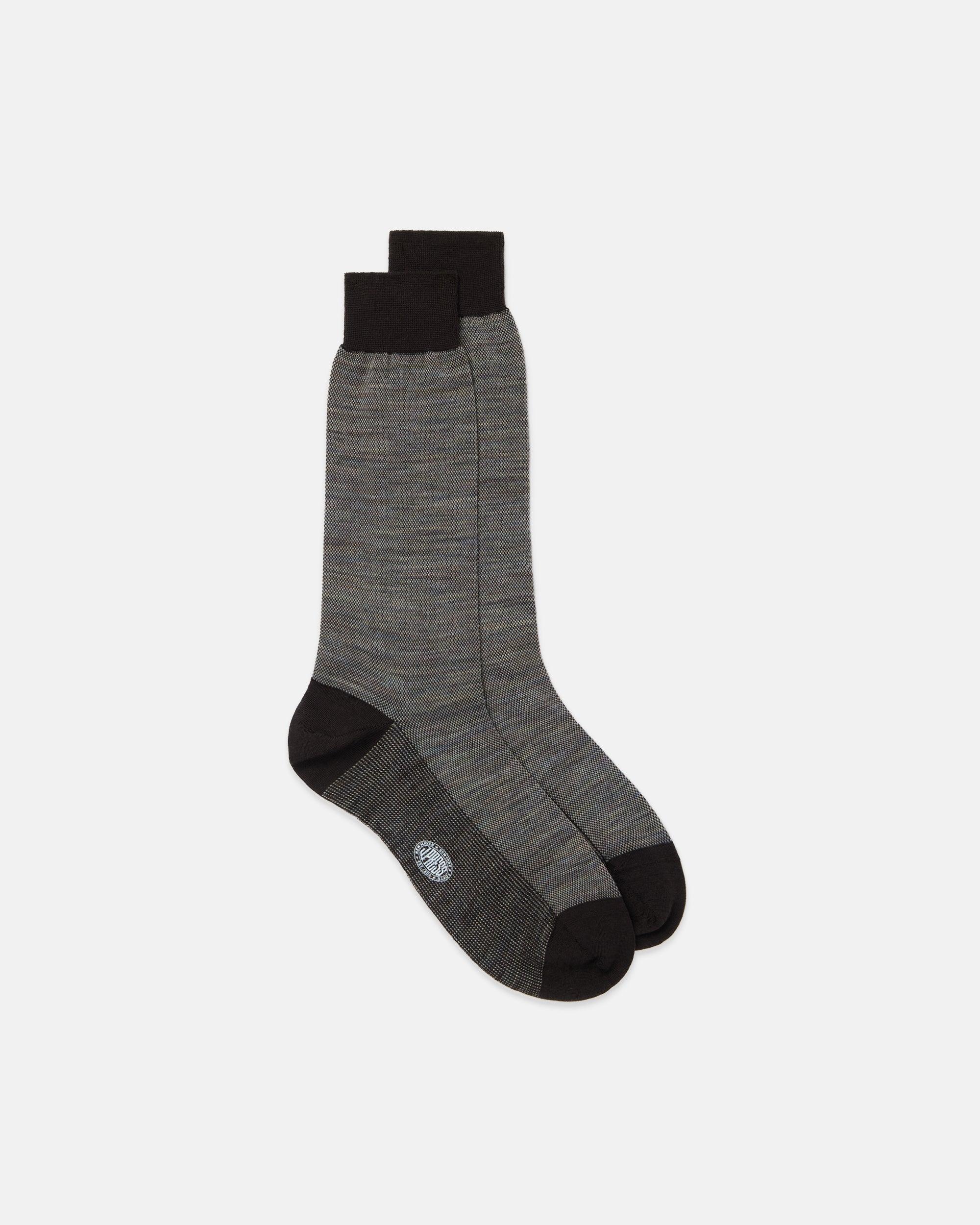 Made-in-Italy Multi Birdseye Wool Mid-Calf Socks
