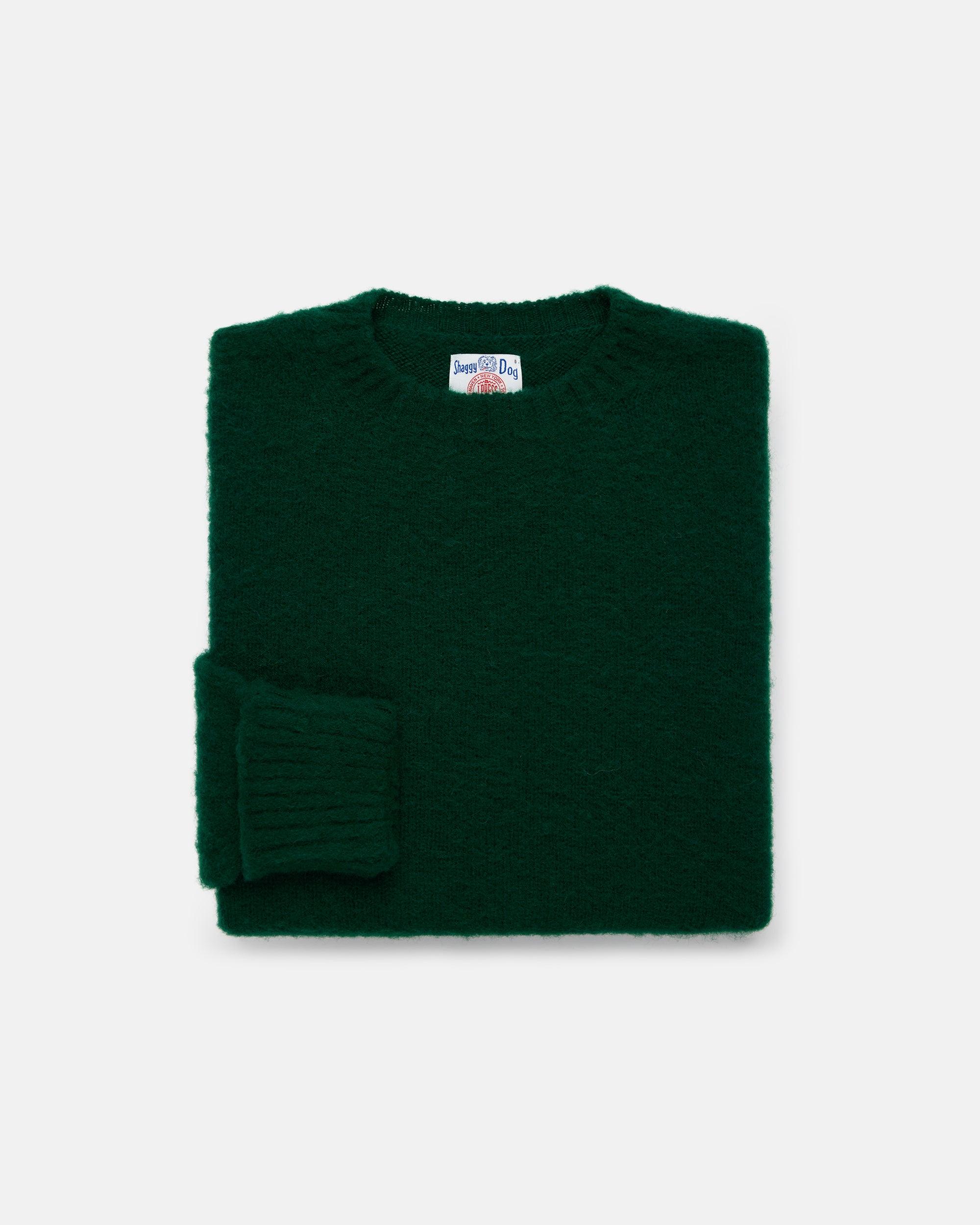 Made-in-Scotland Tartan Green Shaggy Dog Sweater - Classic Fit
