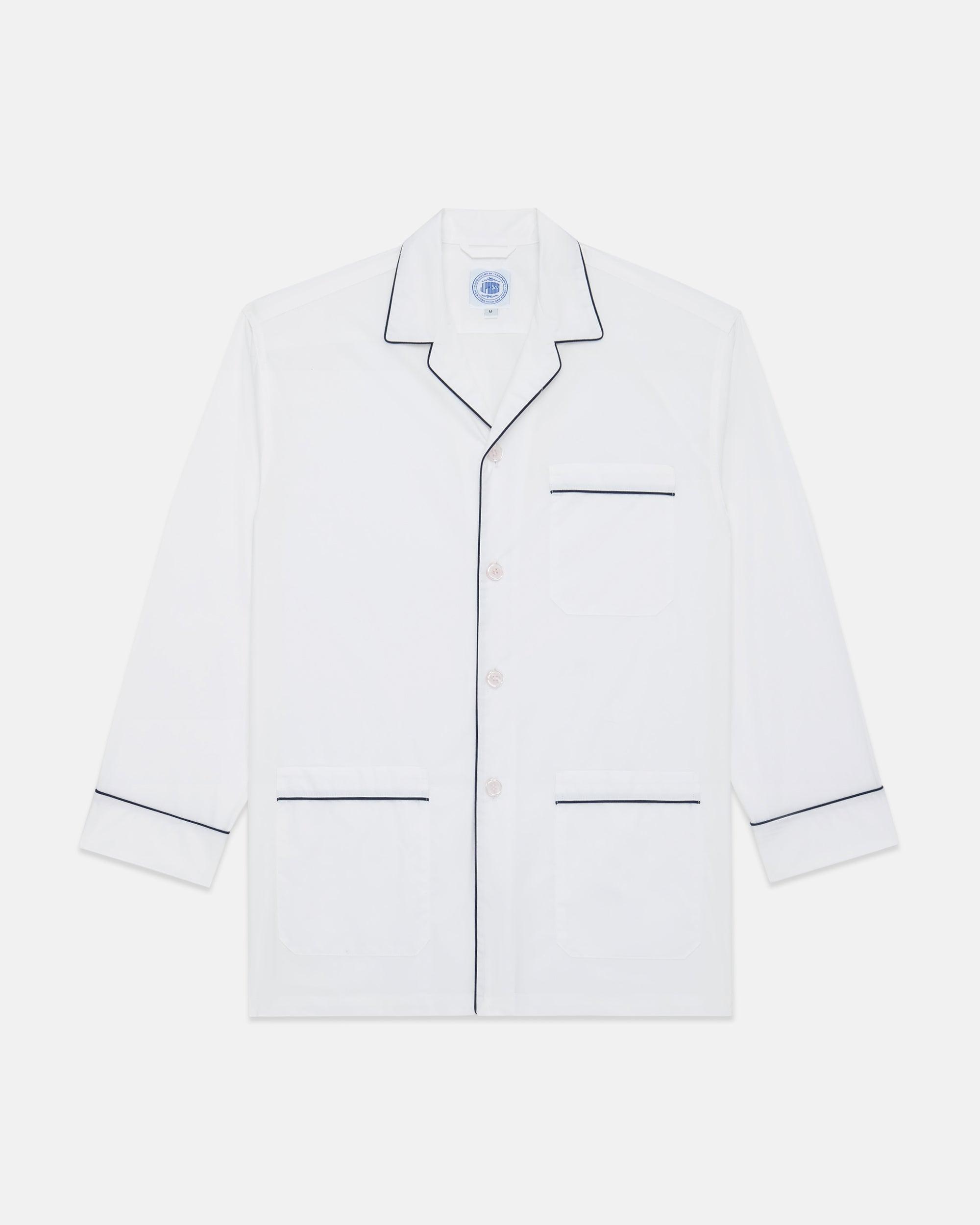 Made-in-Canada White Cotton Broadcloth Pajamas