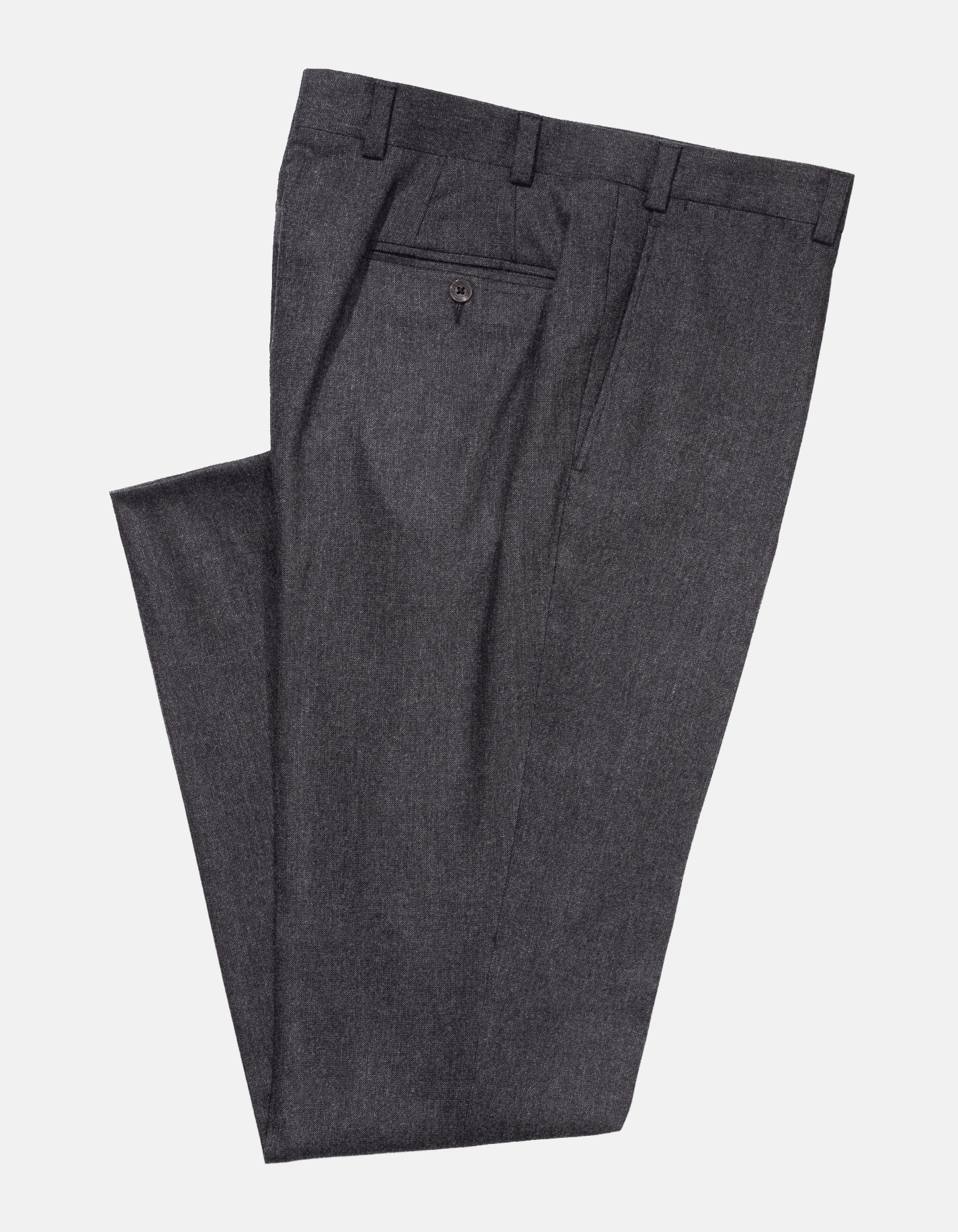 Made-in-Canada Charcoal Tic Weave Wool Trousers