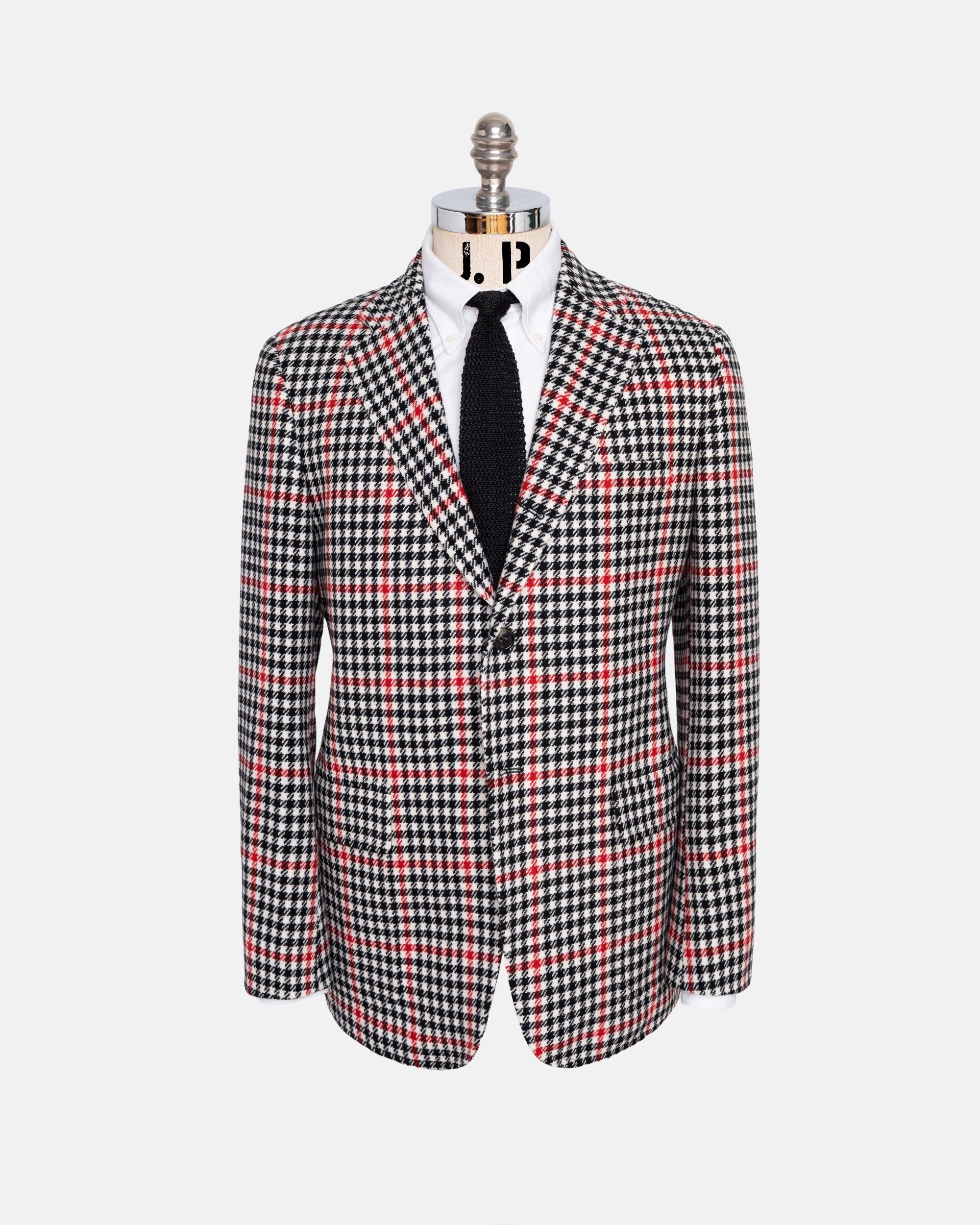 Made-in-USA Black & White Gun Club Check Tweed Sport Coat