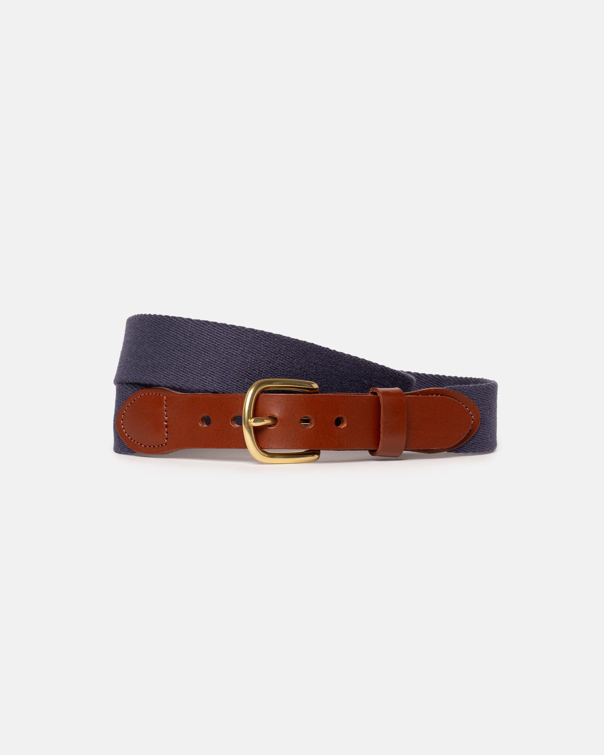 Made-in-USA Navy Belgian Stretch Surcingle Belt