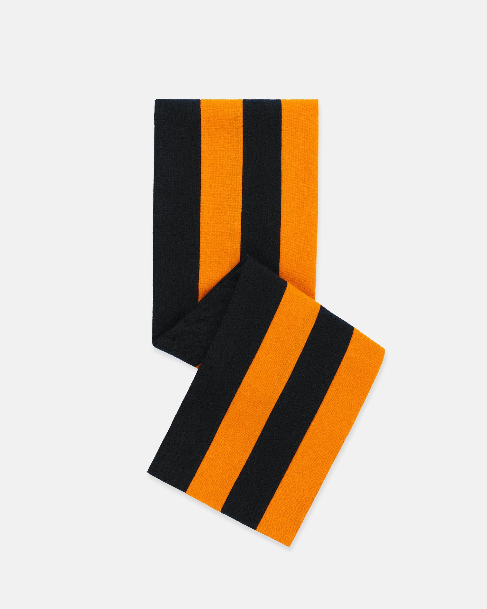 Made-in-England Black & Orange Wool Schoolboy Muffler